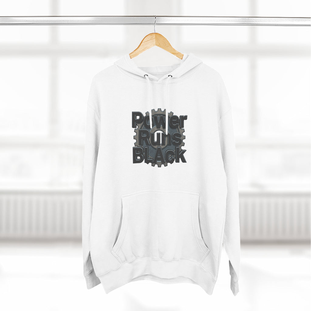 PRB Built of Power Graphic Hoodie — ‘Power Runs Black’ Industrial Mech Design by Power Runs Black