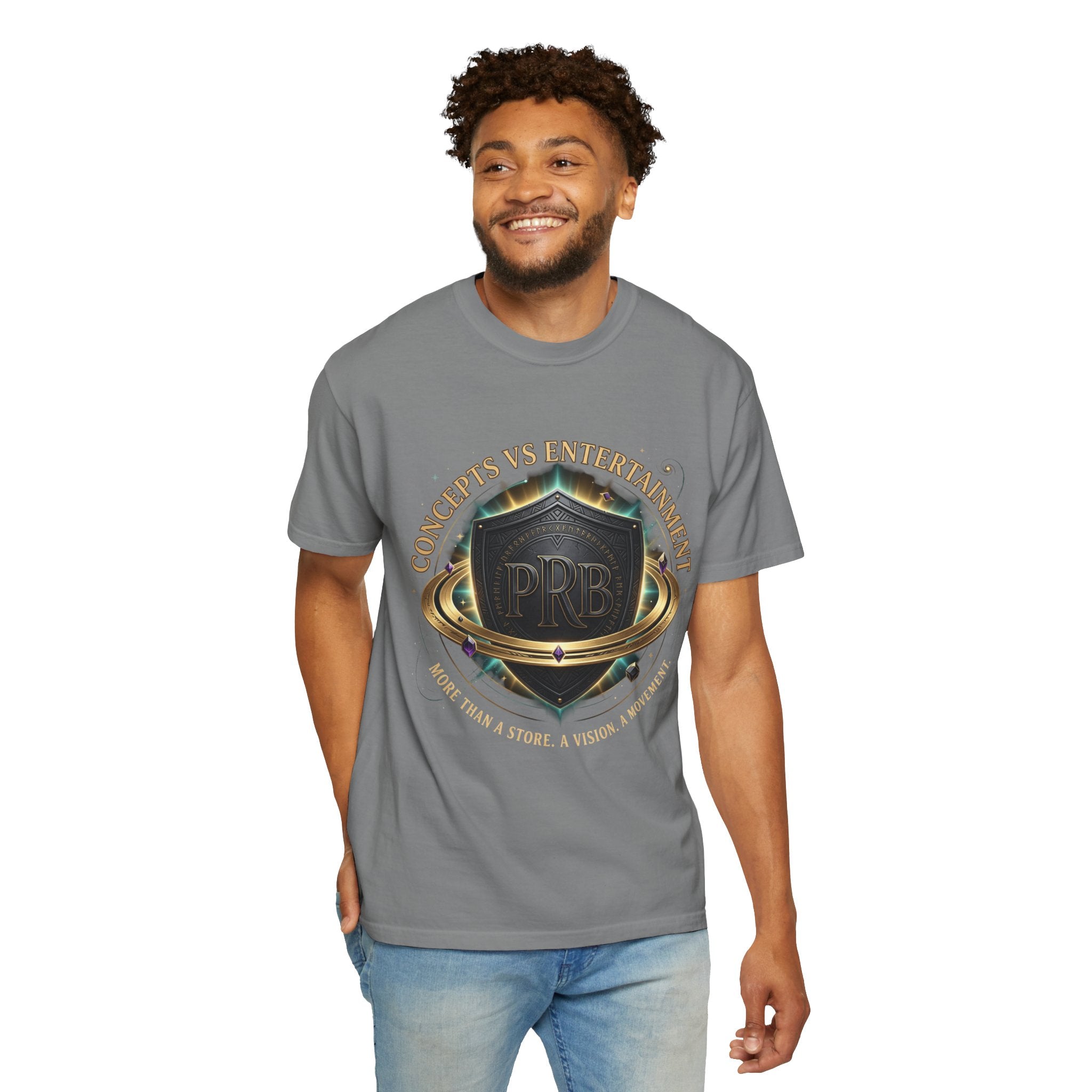 Concepts VS Entertainment Emblem Graphic T-Shirt | Heraldic Crest Tee by Printify