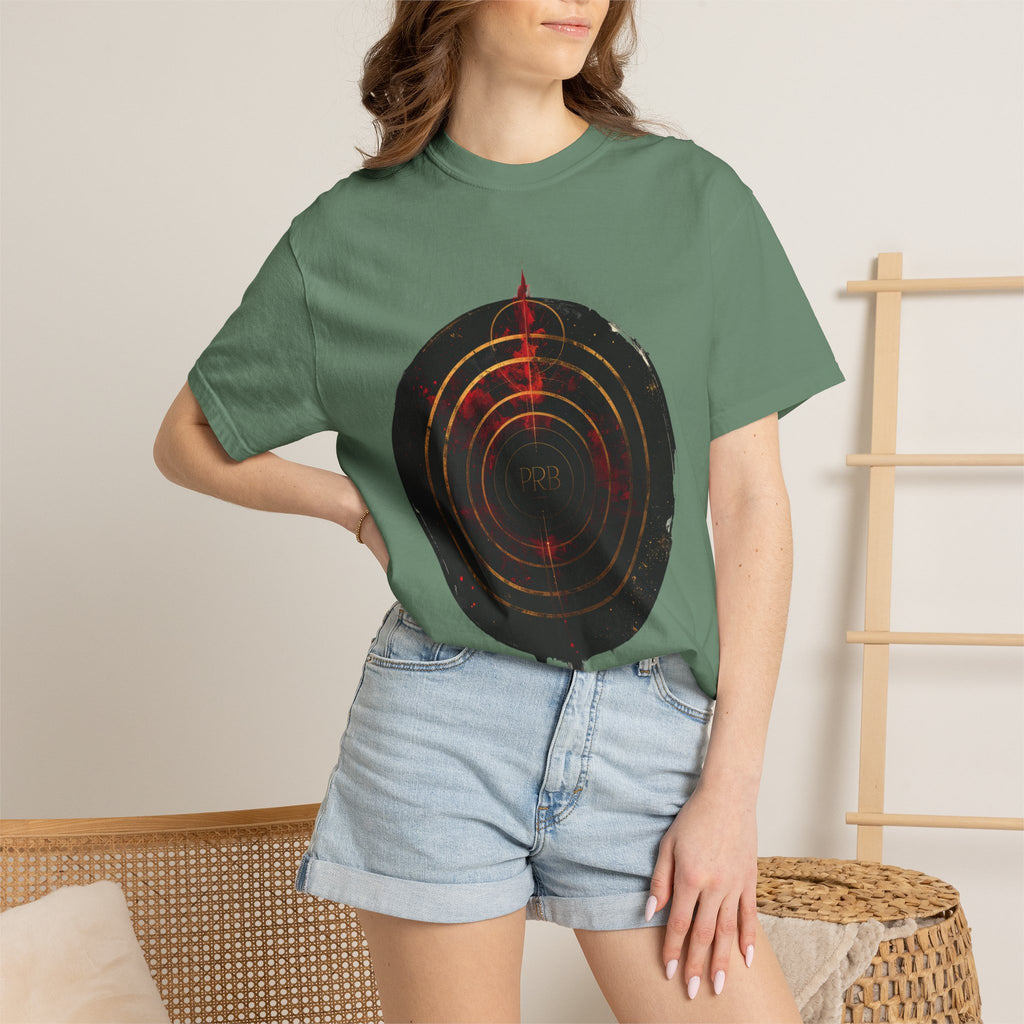 PRB Target Bullseye T-Shirt — Retro Circular Target Graphic Tee by Power Runs Black
