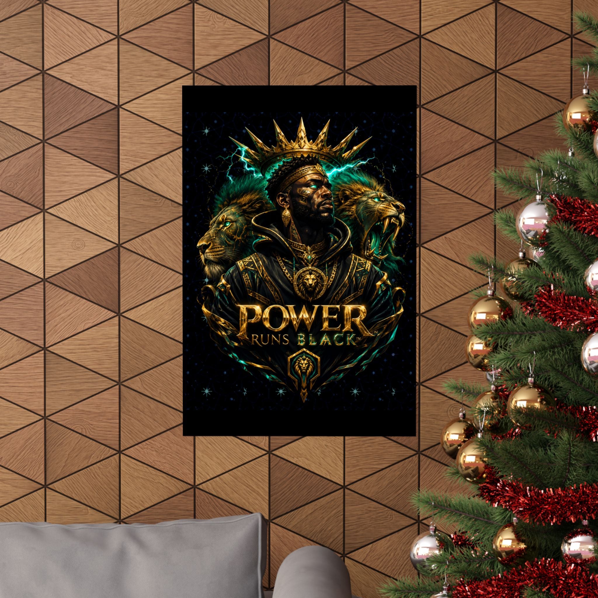 Power Runs Black Poster — Regal Black King Art Matte Vertical Print by Power Runs Black