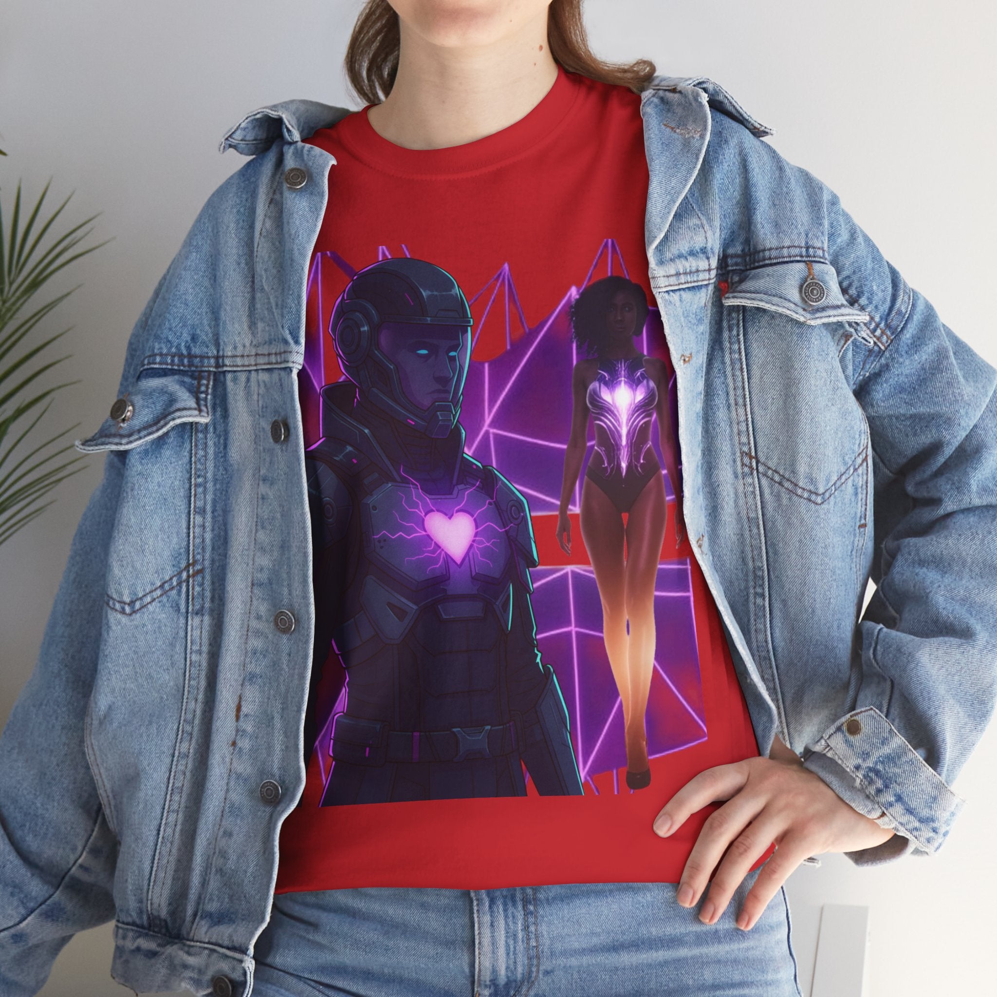 Power Run Black PRB Pretty Rich Bitch The Collection Purple Heart Cyberpunk Knight T-Shirt | Futuristic Armor Sci‑Fi Tee by Printify