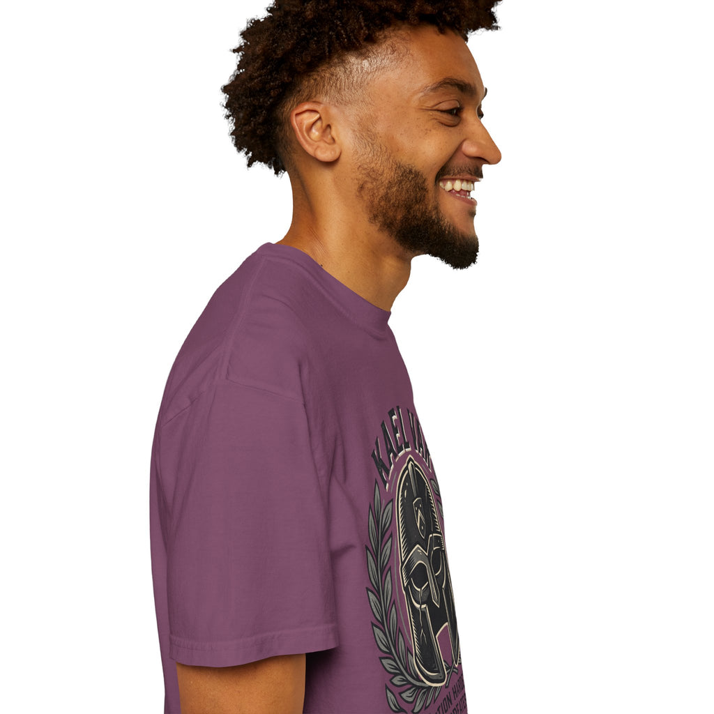 Power Runs Black PRB Kael Var Helmet Graphic T-Shirt — "Protection Hardens Form" Warrior Tee by Printify