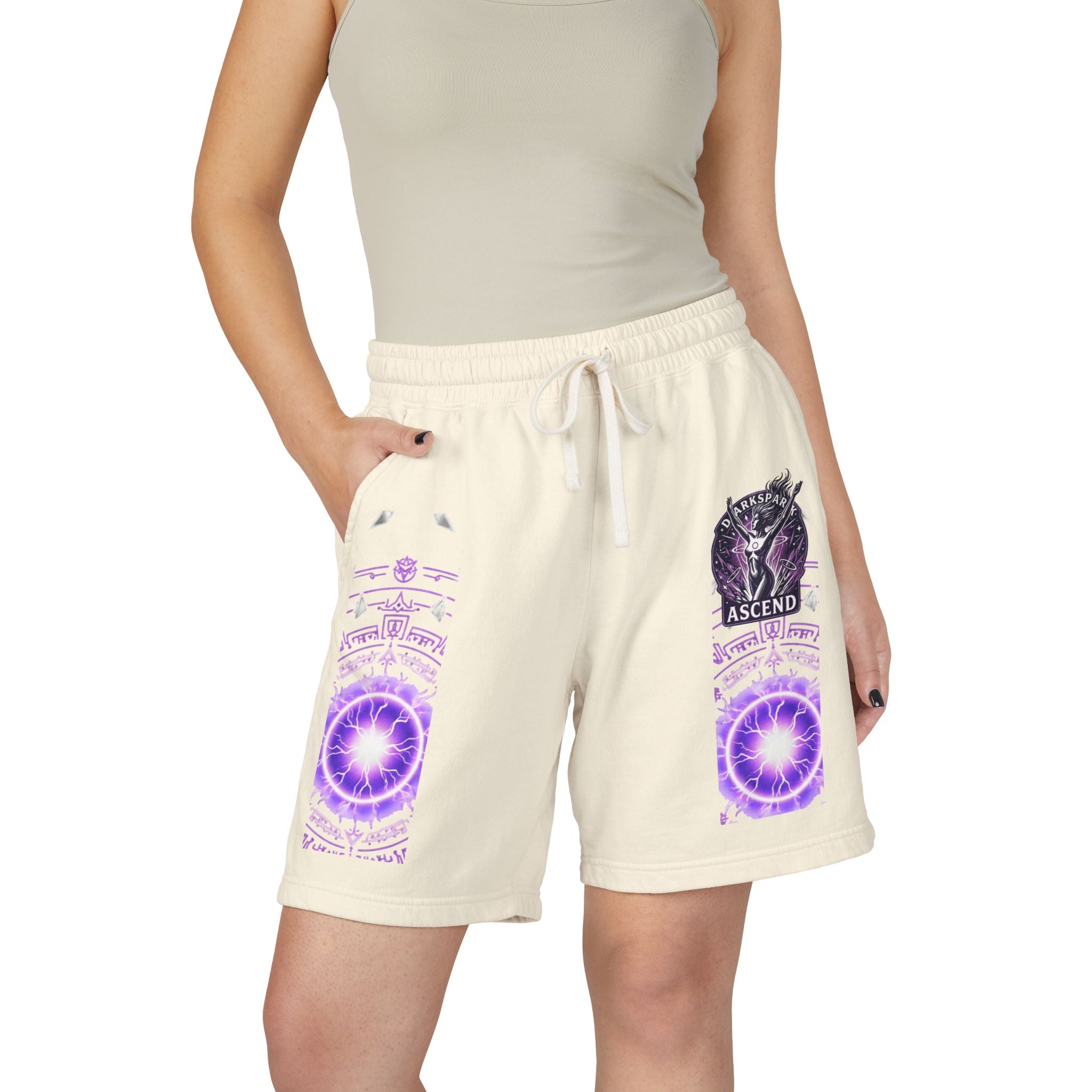 Power Runs Black PRB Ascend Graphic Sweat Shorts — Light Fleece Athletic Lounge Shorts by Printify