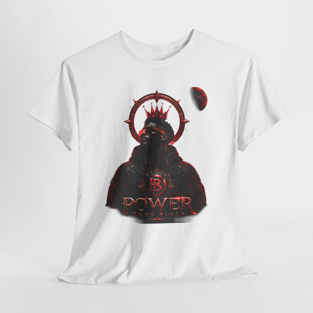 Power Runs Black Red Angel Graphics Tee by Printify