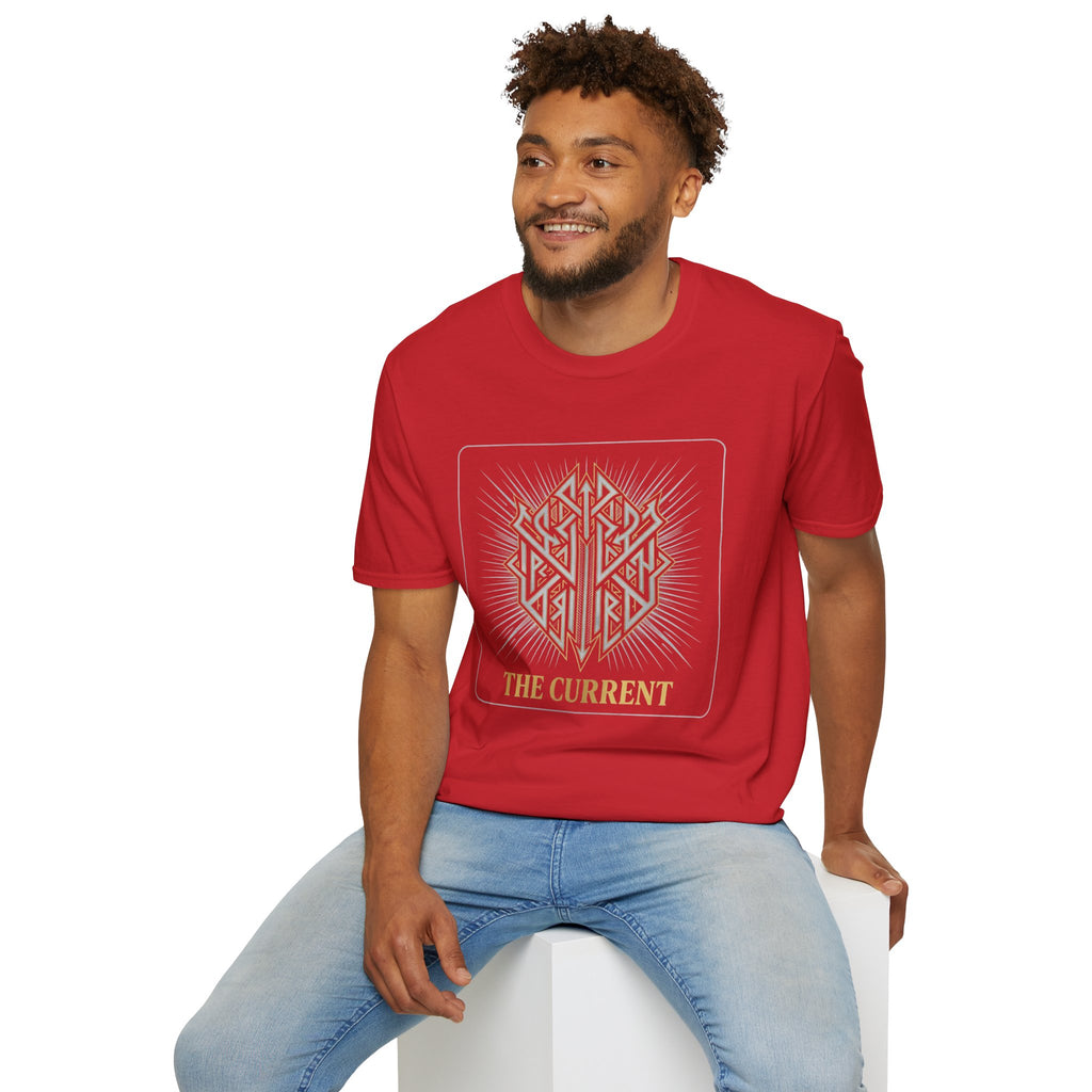 Power Runs Black PRB The Current Geometric Logo T-Shirt by Printify