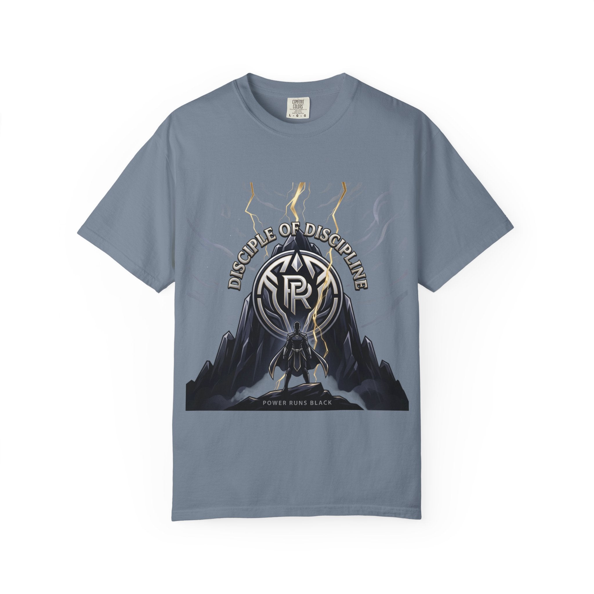 Printify PRB Disciple of Discipline logo mountain graphic T-Shirt | Crest emblem tee - T-Shirt
