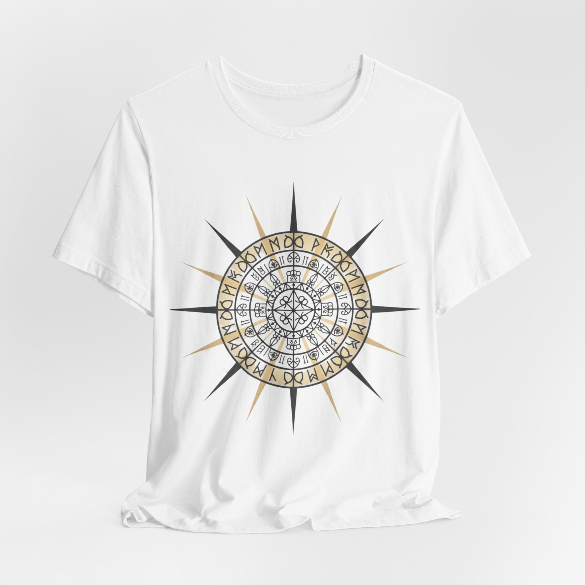 PRB Compass Rose Mandala Tee — Nautical Compass Graphic Shirt by Power Runs Black