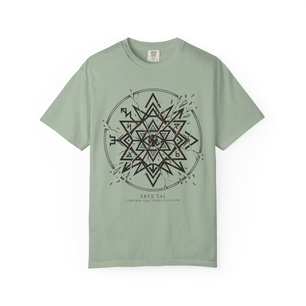 Power Runs Black PRB Eryx Tal Geometric Mandala T-Shirt — Symmetric Star Graphic Tee by Power Runs Black