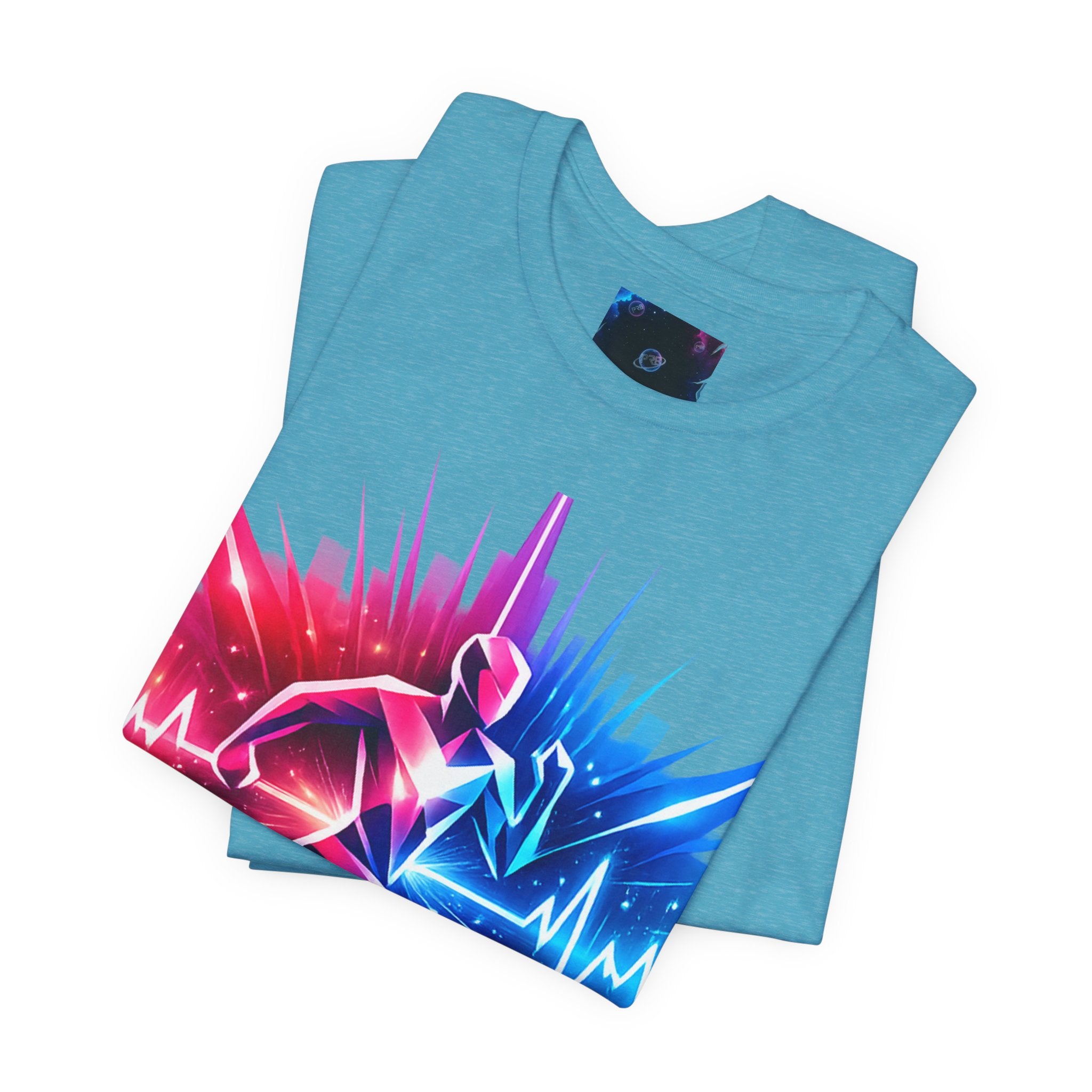 Power Runs Black PRB Running Pulse Graphic Tee — Neon Runner Heartbeat Sports T‑Shirt by Power Runs Black
