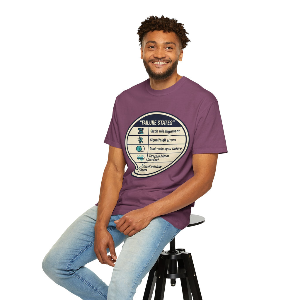 Power Runs Black PRB Failure States T-Shirt — Sci‑Fi Status Badge Graphic Tee by Printify
