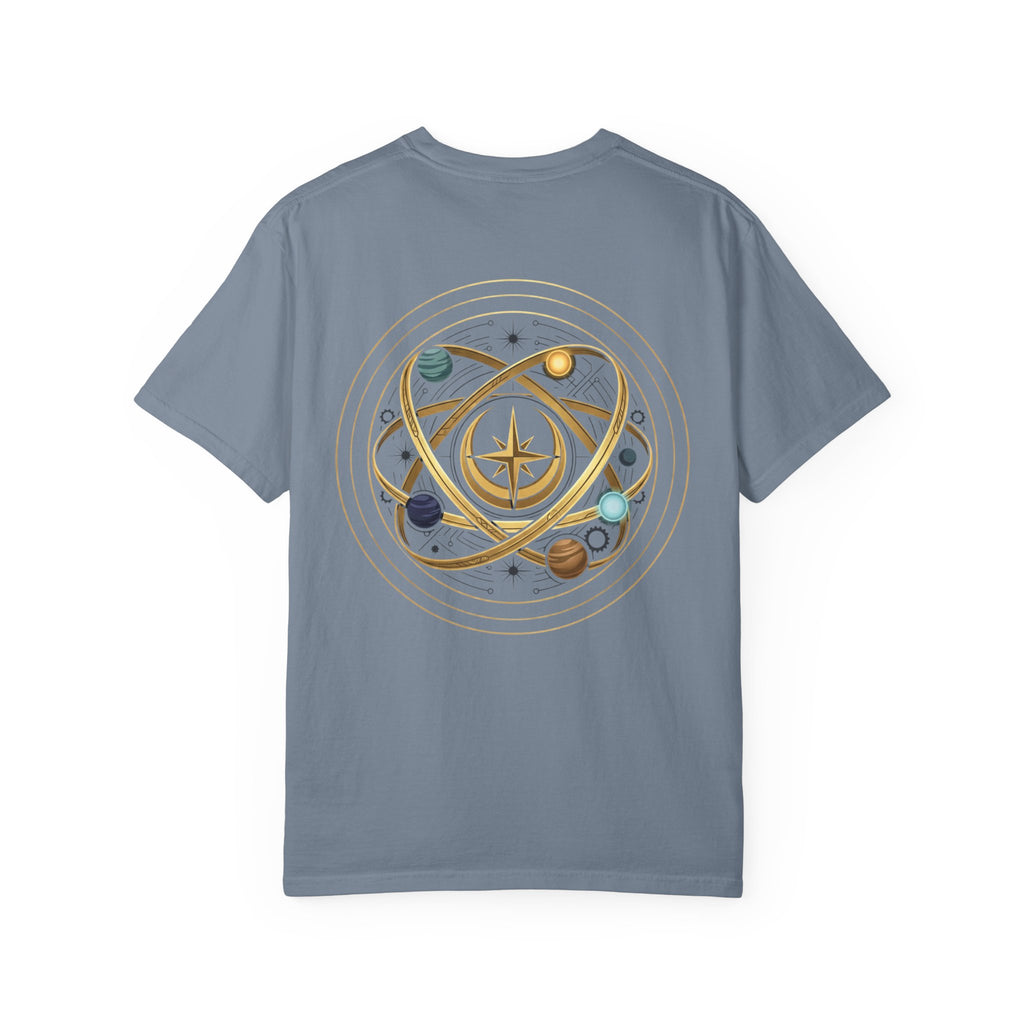 PRB Crown & Cosmos Graphic T-Shirt | Gold Royal Crest & Celestial Back by Printify
