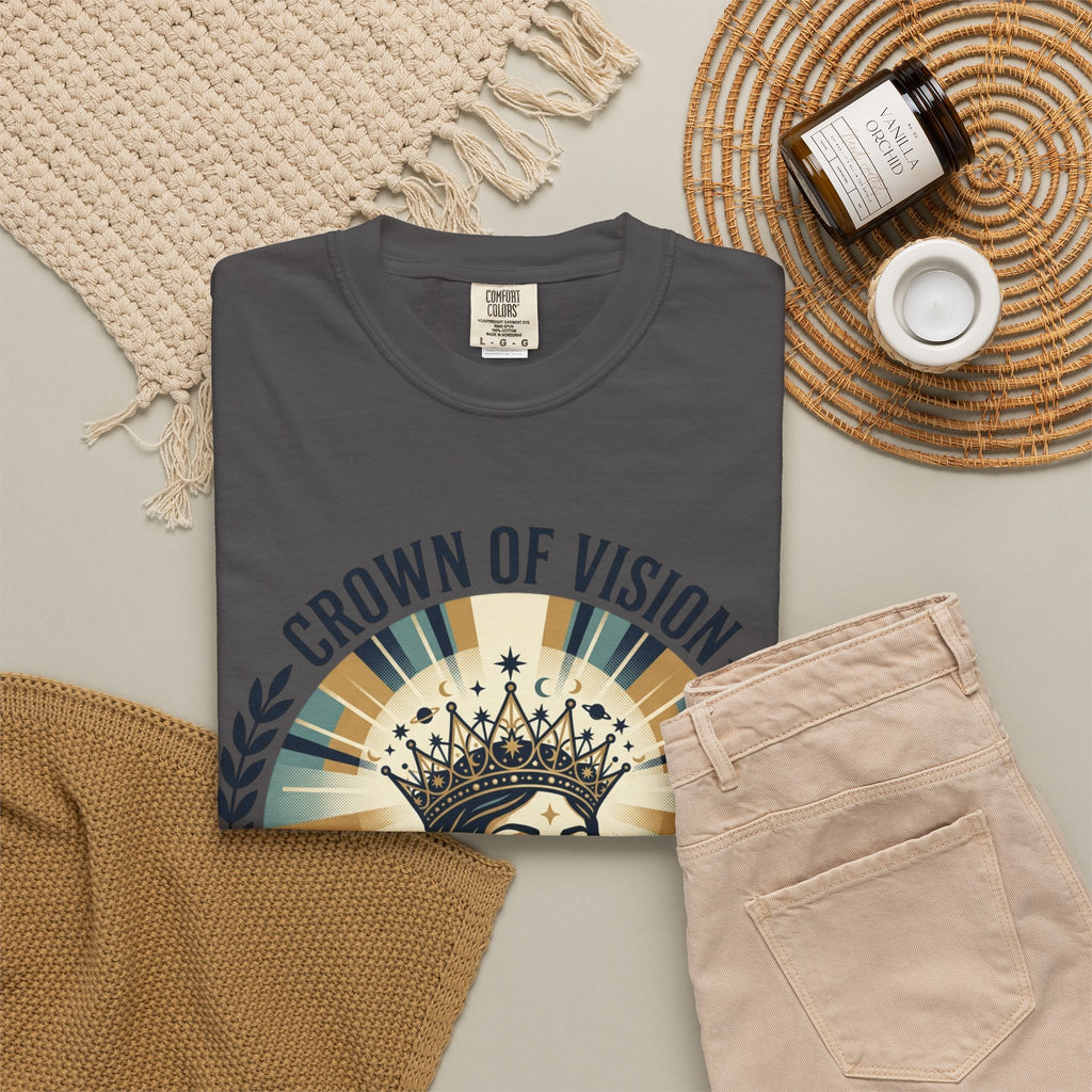 Power Runs Black Crown of Vision T-Shirt — Vintage Inspirational Graphic Tee by Printify