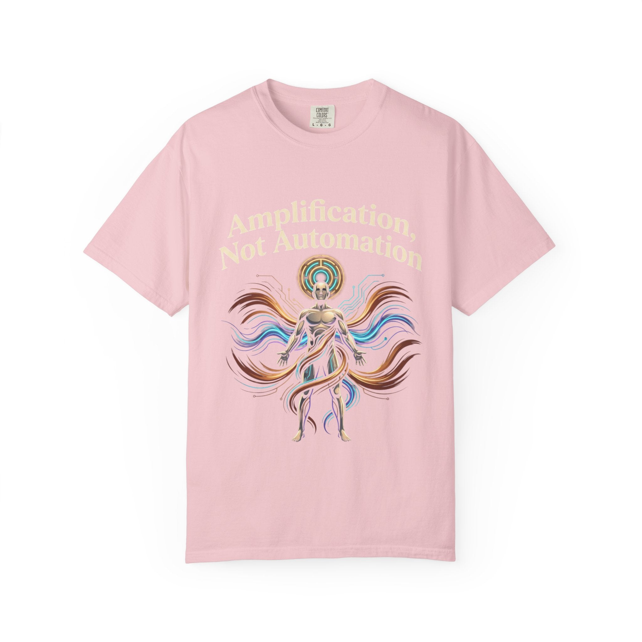 Printify PRB Amplification Not Automation T-Shirt — Abstract Divine Radiance Graphic Tee - T-Shirt
