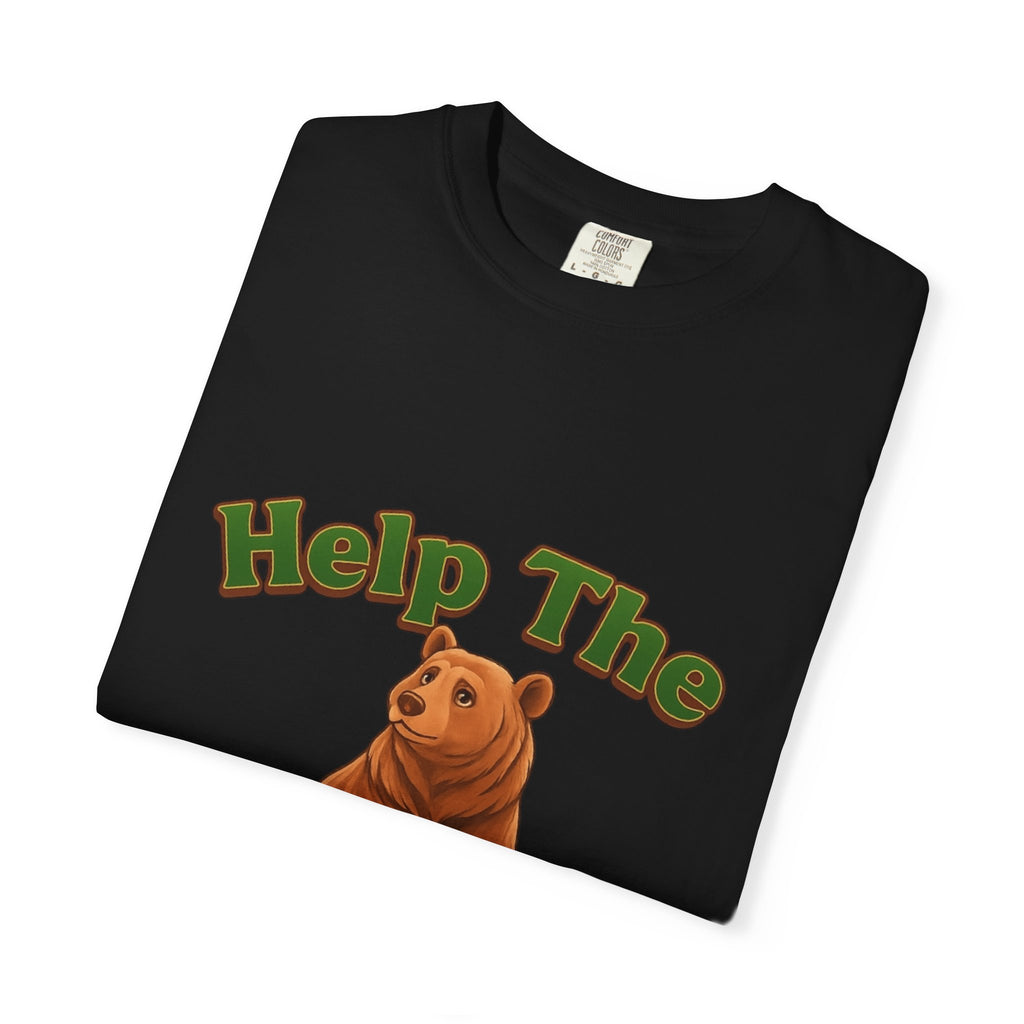 PRB "Don't Help me Help The Bear" T-shirt Bear Illustration by Power Runs Black