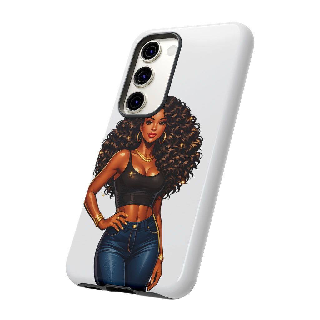 Pretty Rich Bitch by PRB Curly Hair Phone Case by Power Runs Black