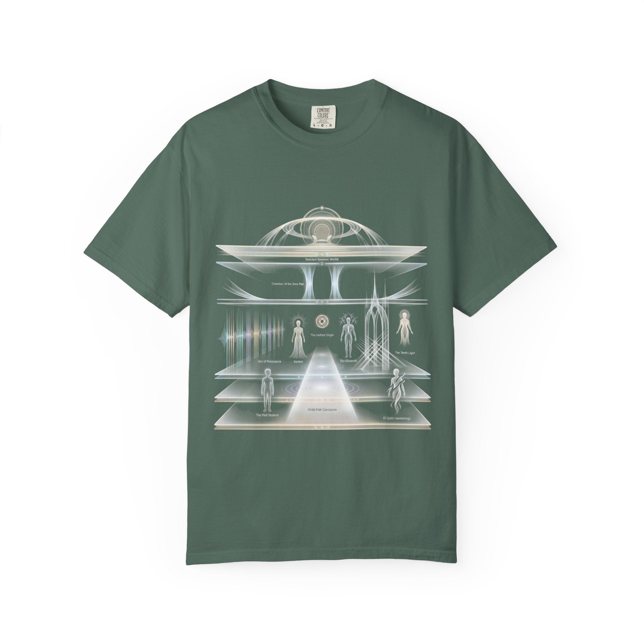 UFO Abduction Scene T-Shirt | Vintage Sci-Fi Alien Beam Graphic Tee by Printify
