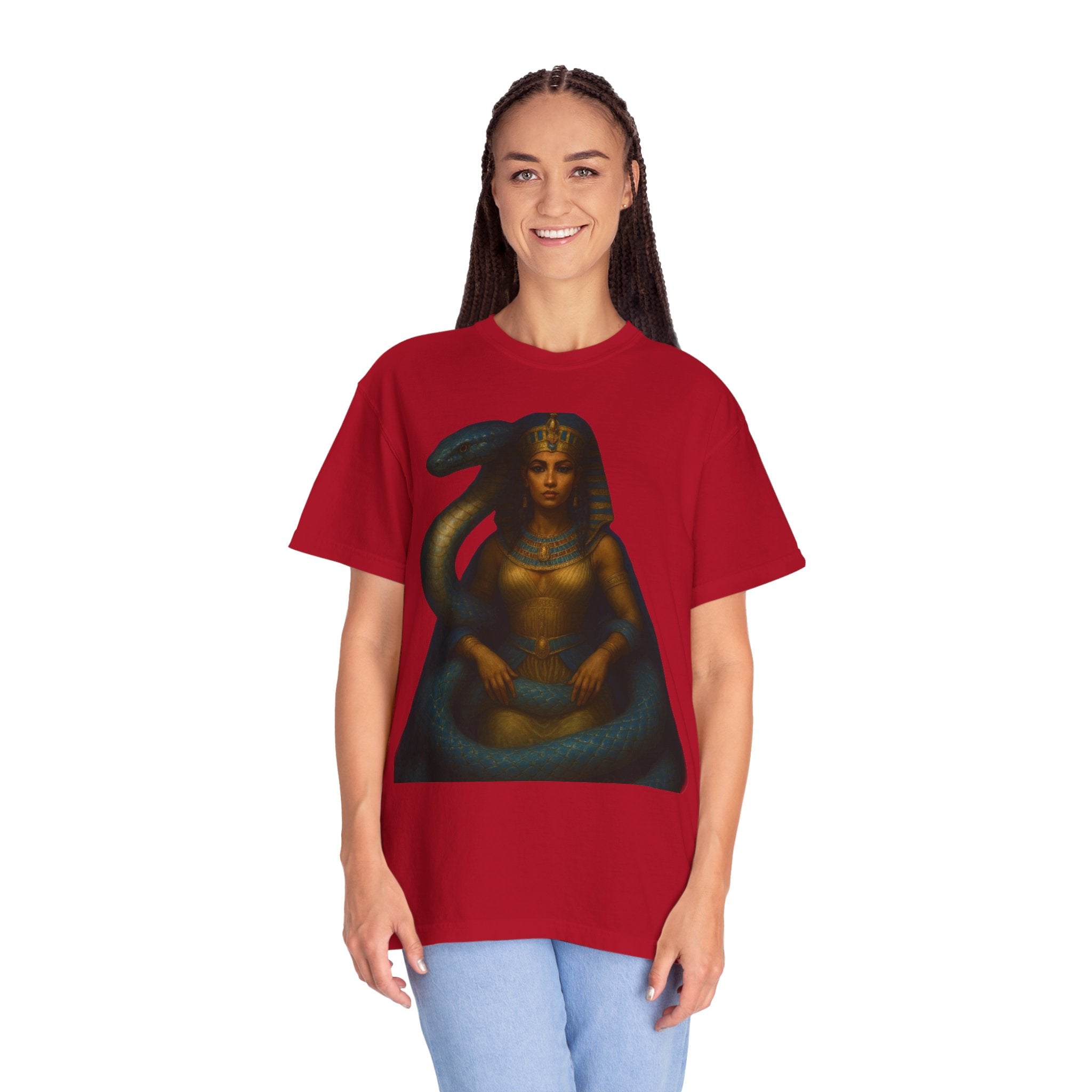 PRB Egyptian Goddess with Snake T-Shirt | Pharaoh Serpent Art Tee by Power Runs Black