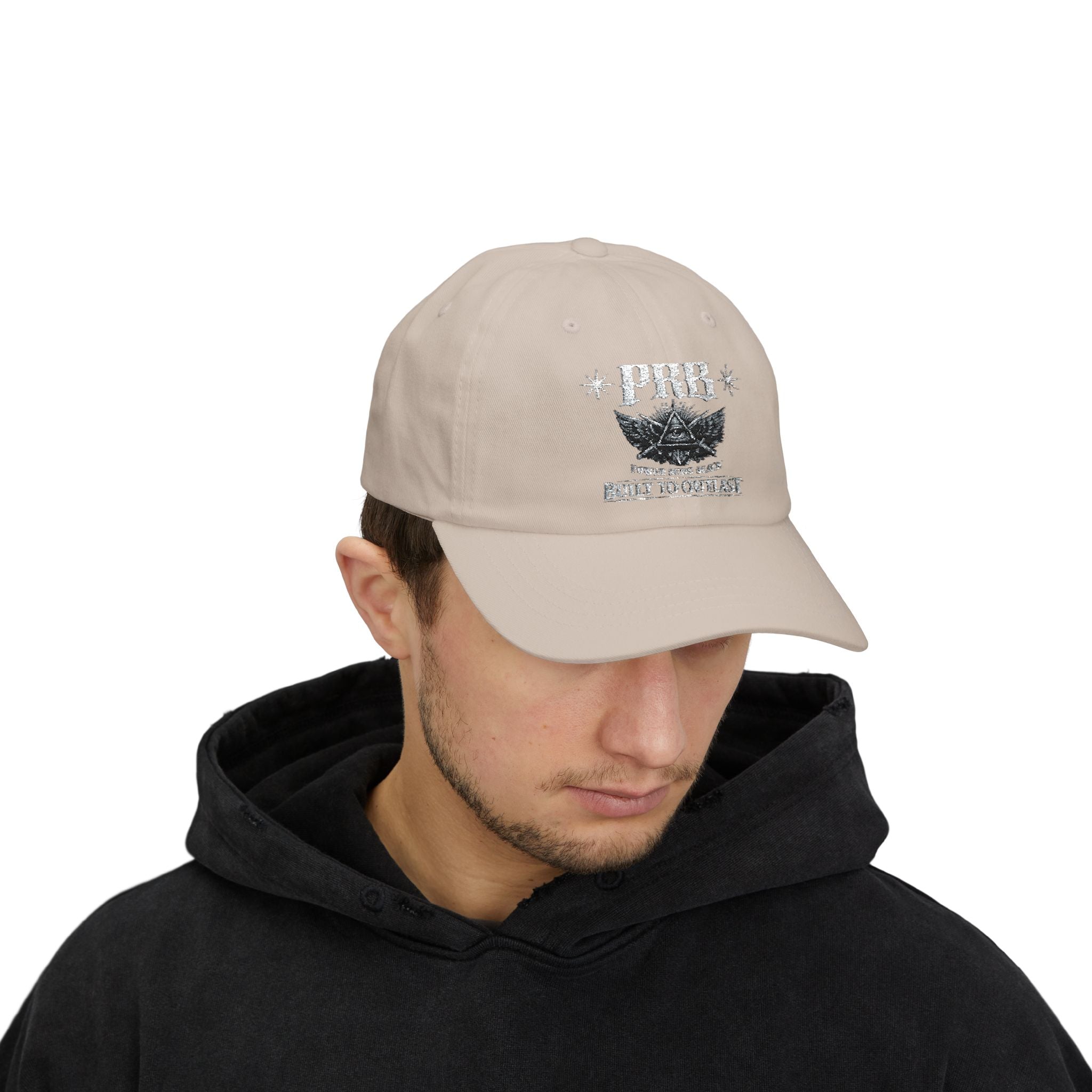 PRB Dad Cap — Vintage Crest Embroidered Baseball Hat by Power Runs Black