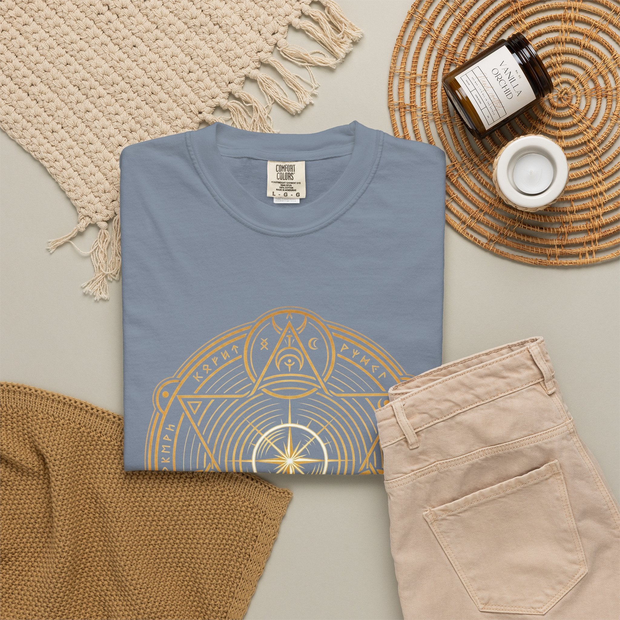 Power Runs Black PRB — Veyra Kain Geometric Sigil Tee with “Too Much Becomes Ruin” Graphic T-Shirt by Printify