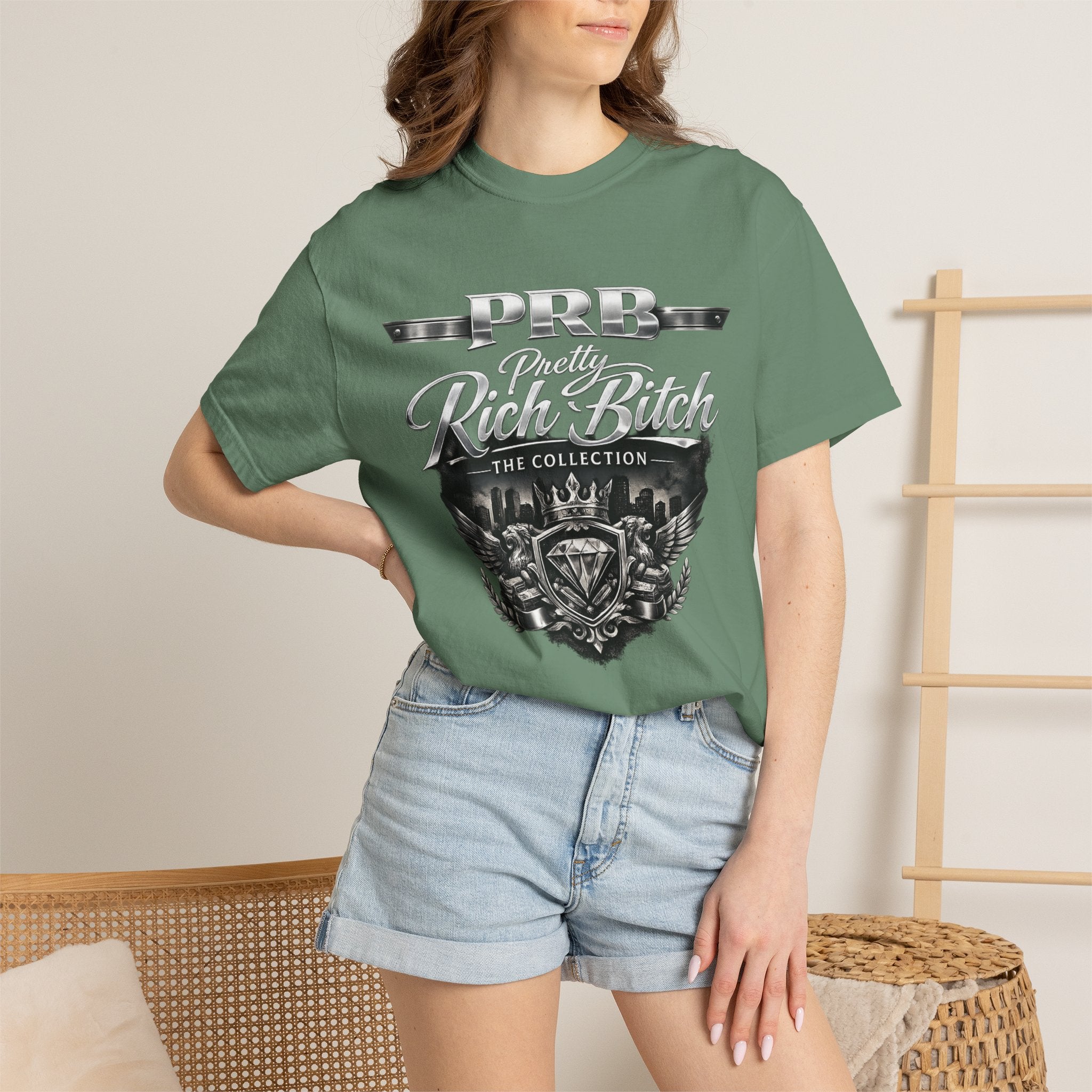 PRB Rebel Biker Crest T-Shirt | Vintage Motorcycle Emblem Tee by Power Runs Black