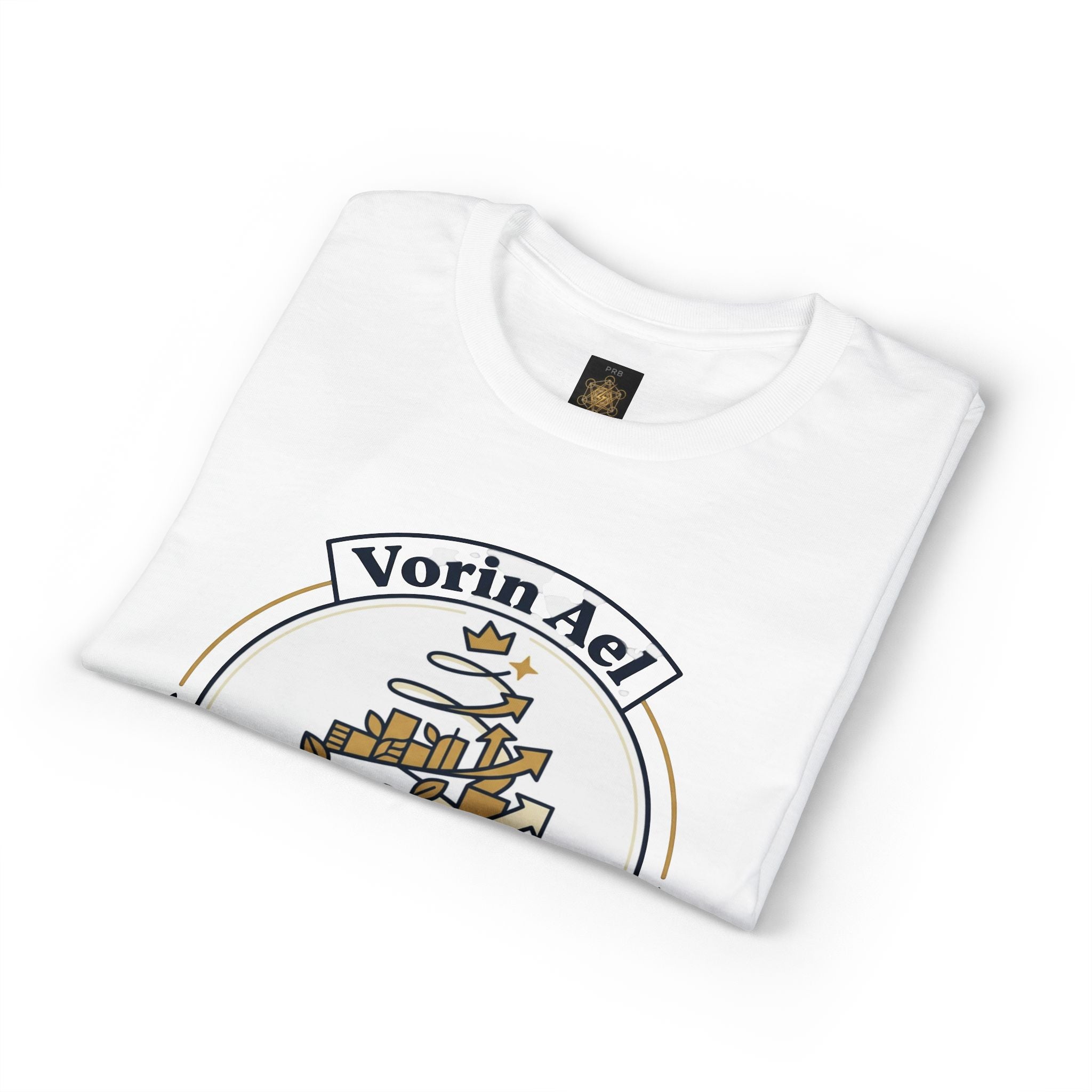 Power Runs Black PRB Vorin Ael Crest T-Shirt — Fantasy Guild Emblem Tee by Printify