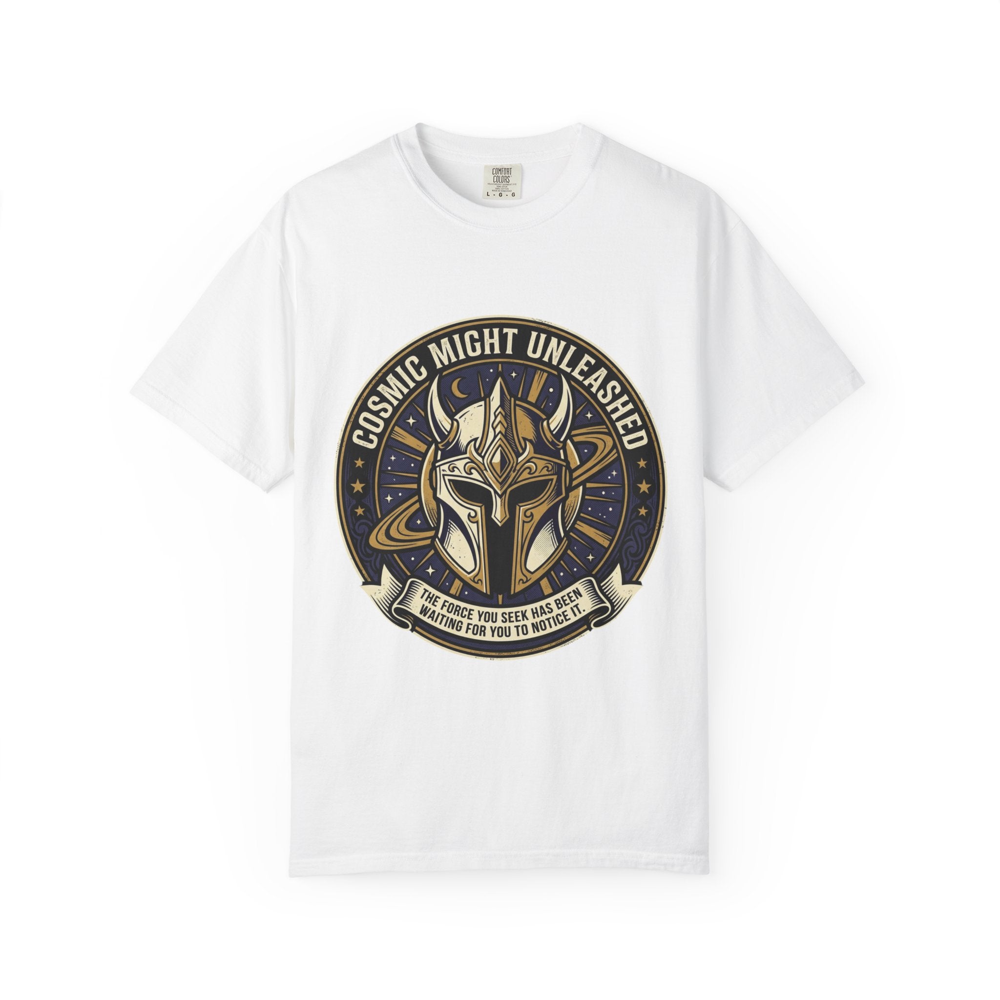 PRB Starforged Flex Cosmic Might Unleashed T-Shirt — Mythic Helmet Graphic Tee by Power Runs Black