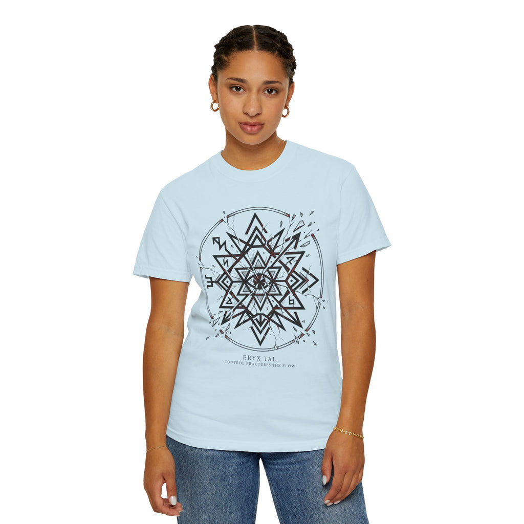 Power Runs Black PRB Eryx Tal Geometric Mandala T-Shirt — Symmetric Star Graphic Tee by Power Runs Black