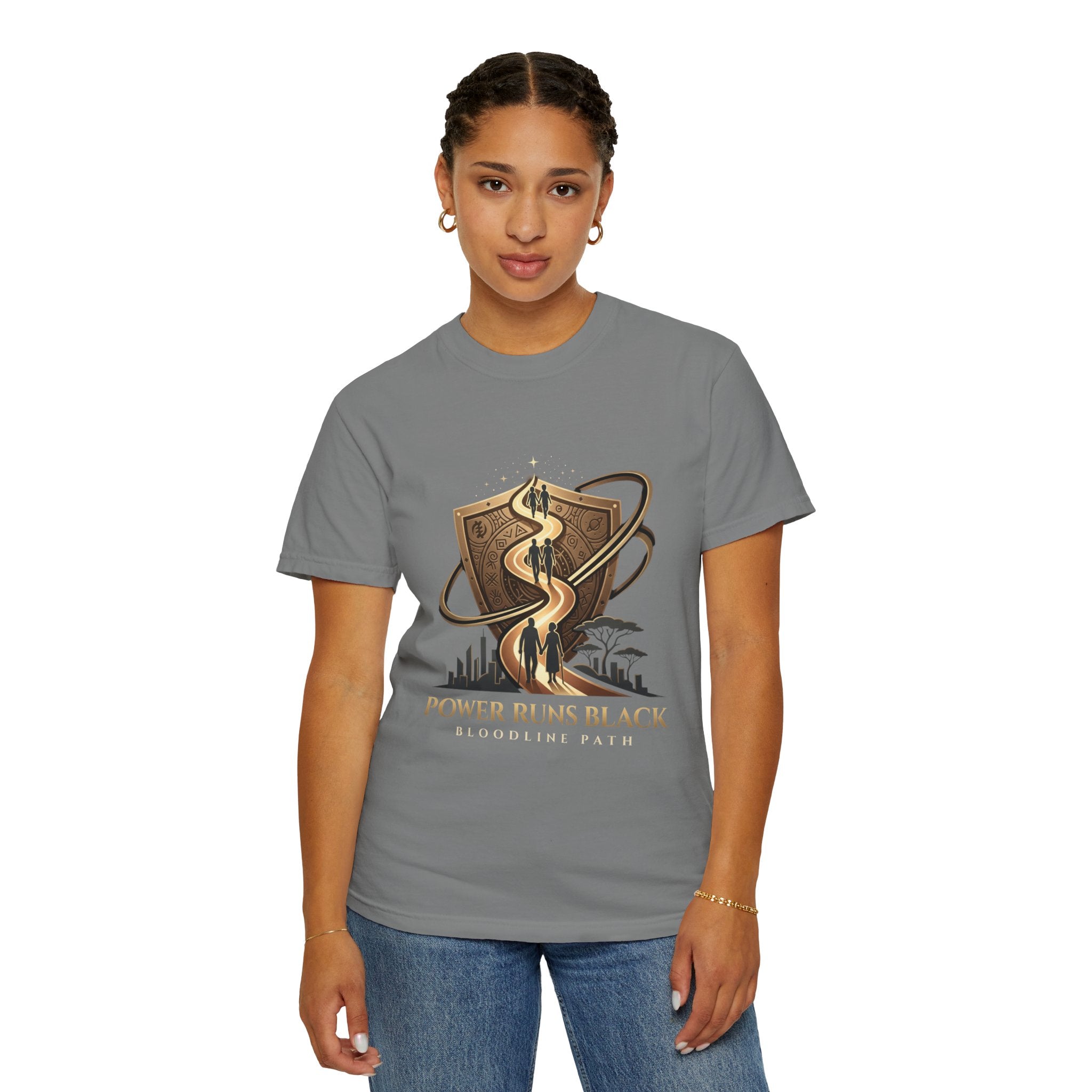 PRB Shield City Skyline Graphic T-Shirt | Serpent Emblem Streetwear Tee by Printify