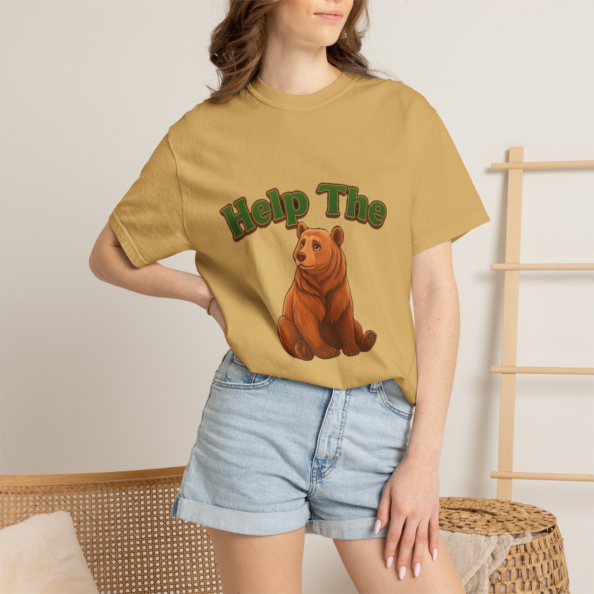 PRB Help The Bear T-shirt | Cute Sitting Bear Illustration by Printify