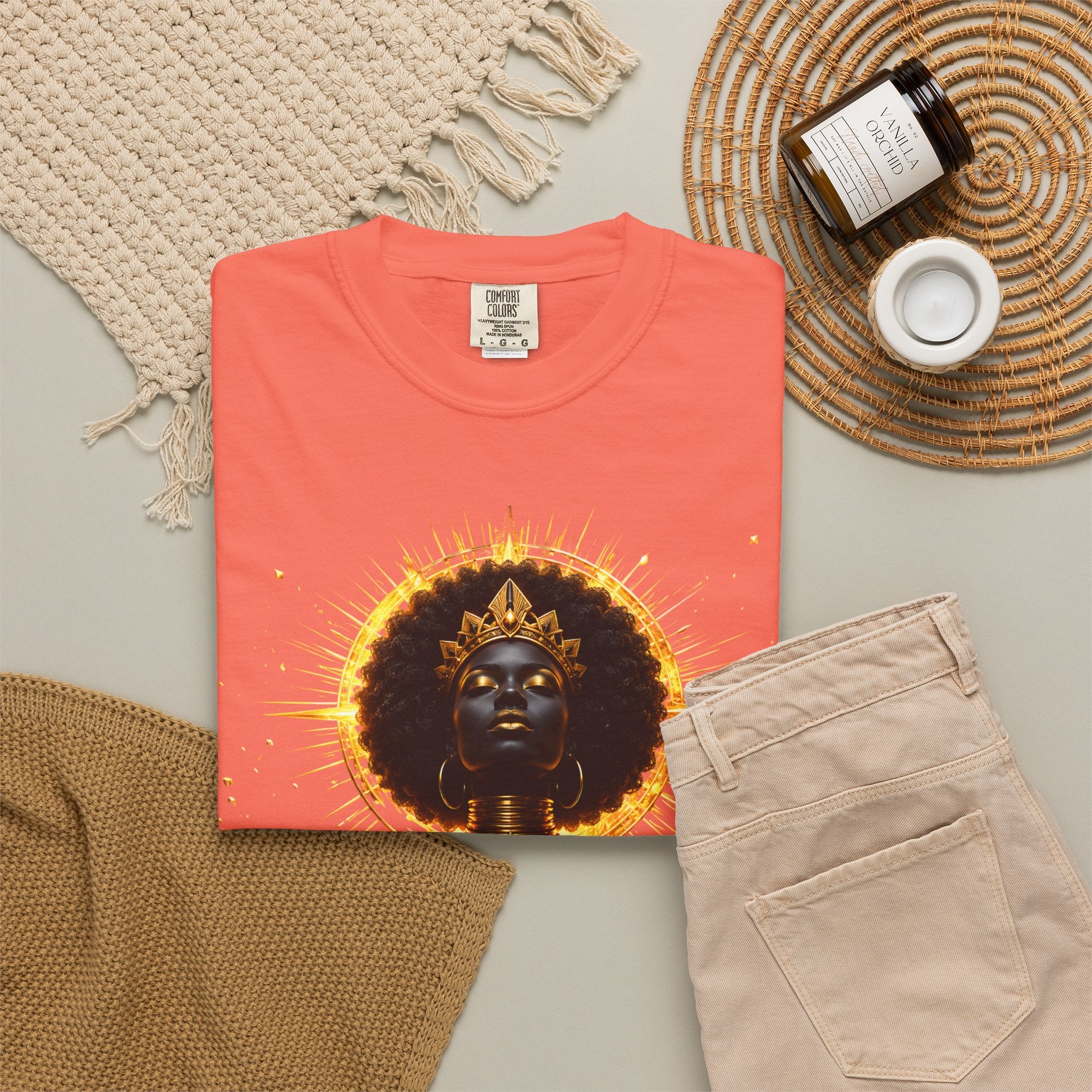 Power Runs Black goddess illustration T-Shirt | Afrocentric black pride design by Power Runs Black