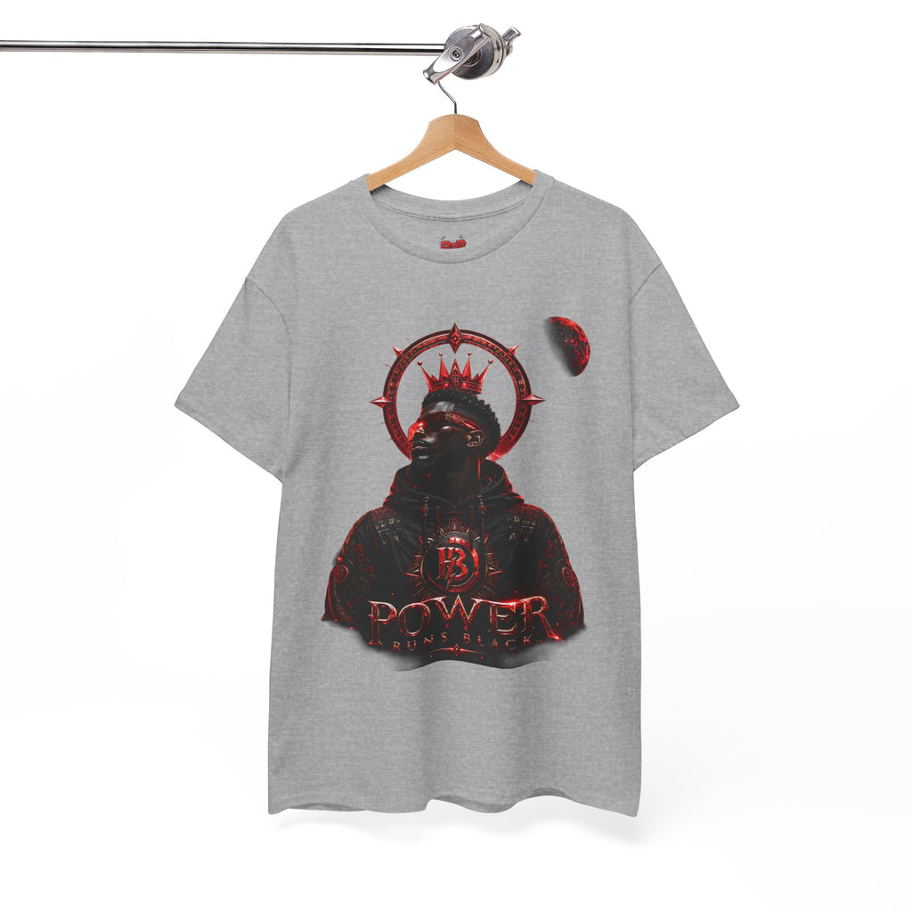 Power Runs Black Red Angel Graphics Tee by Printify