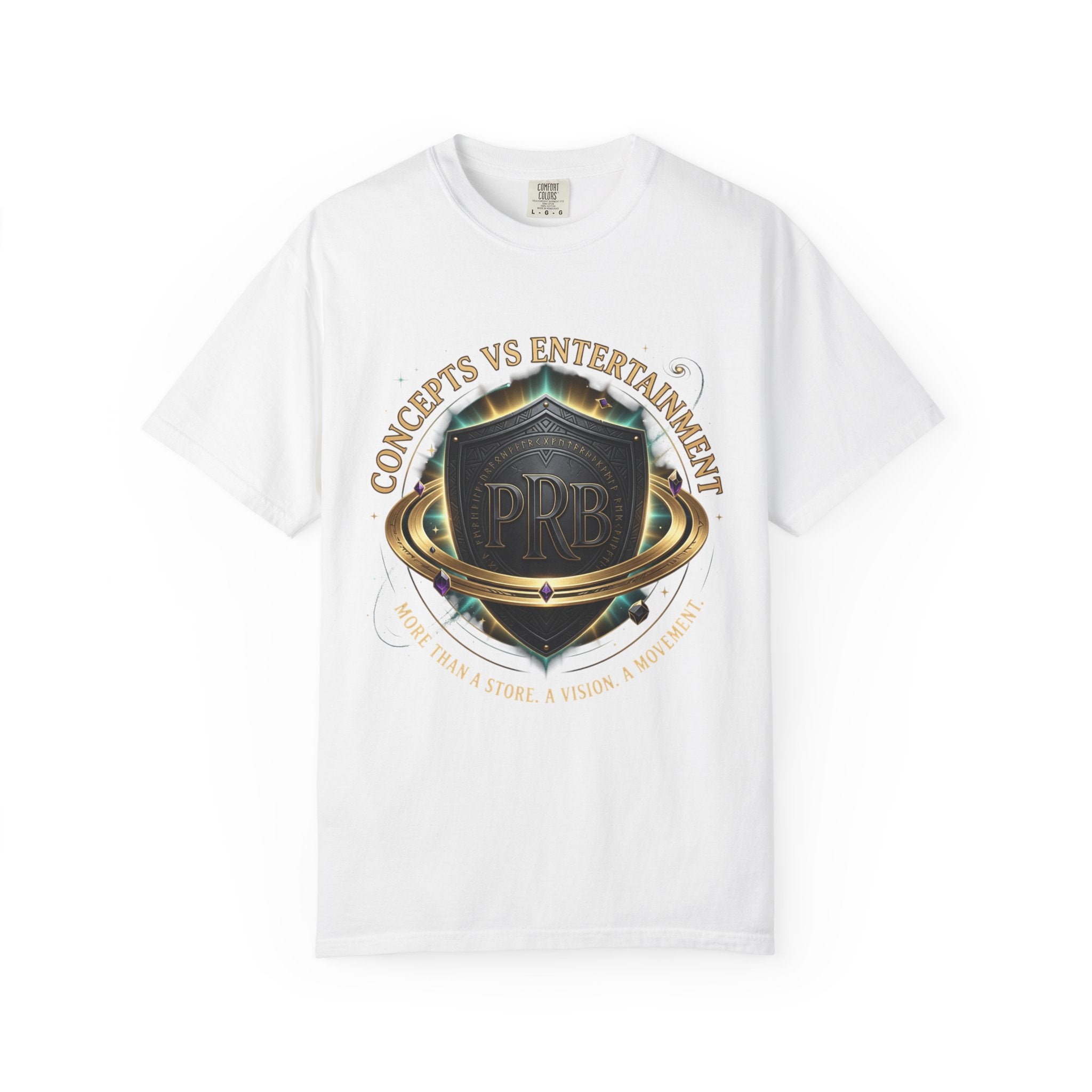 Concepts VS Entertainment Emblem Graphic T-Shirt | Heraldic Crest Tee by Printify