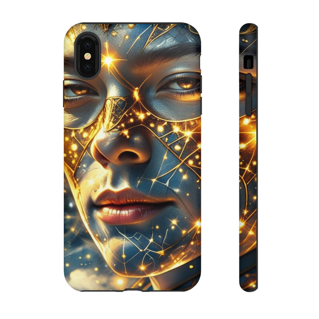 PRB Galactic Portrait Tough Case | Cosmic Face Phone Case, Starry Nebula Design by Power Runs Black