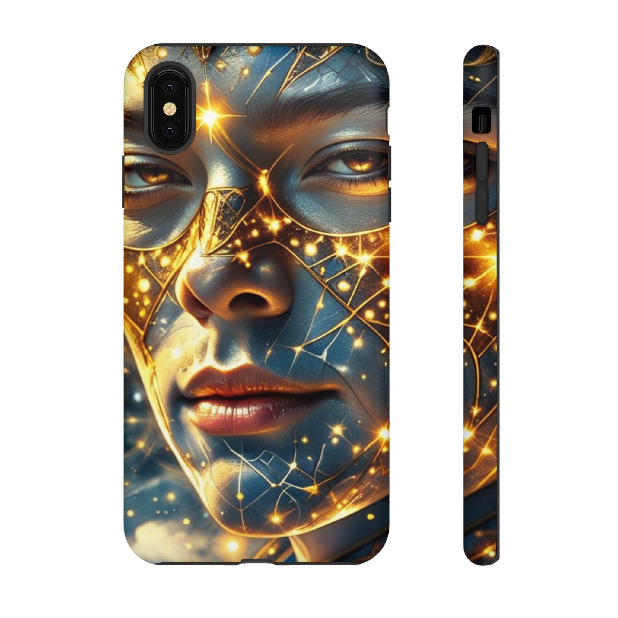 PRB Galactic Portrait Tough Case | Cosmic Face Phone Case, Starry Nebula Design by Power Runs Black