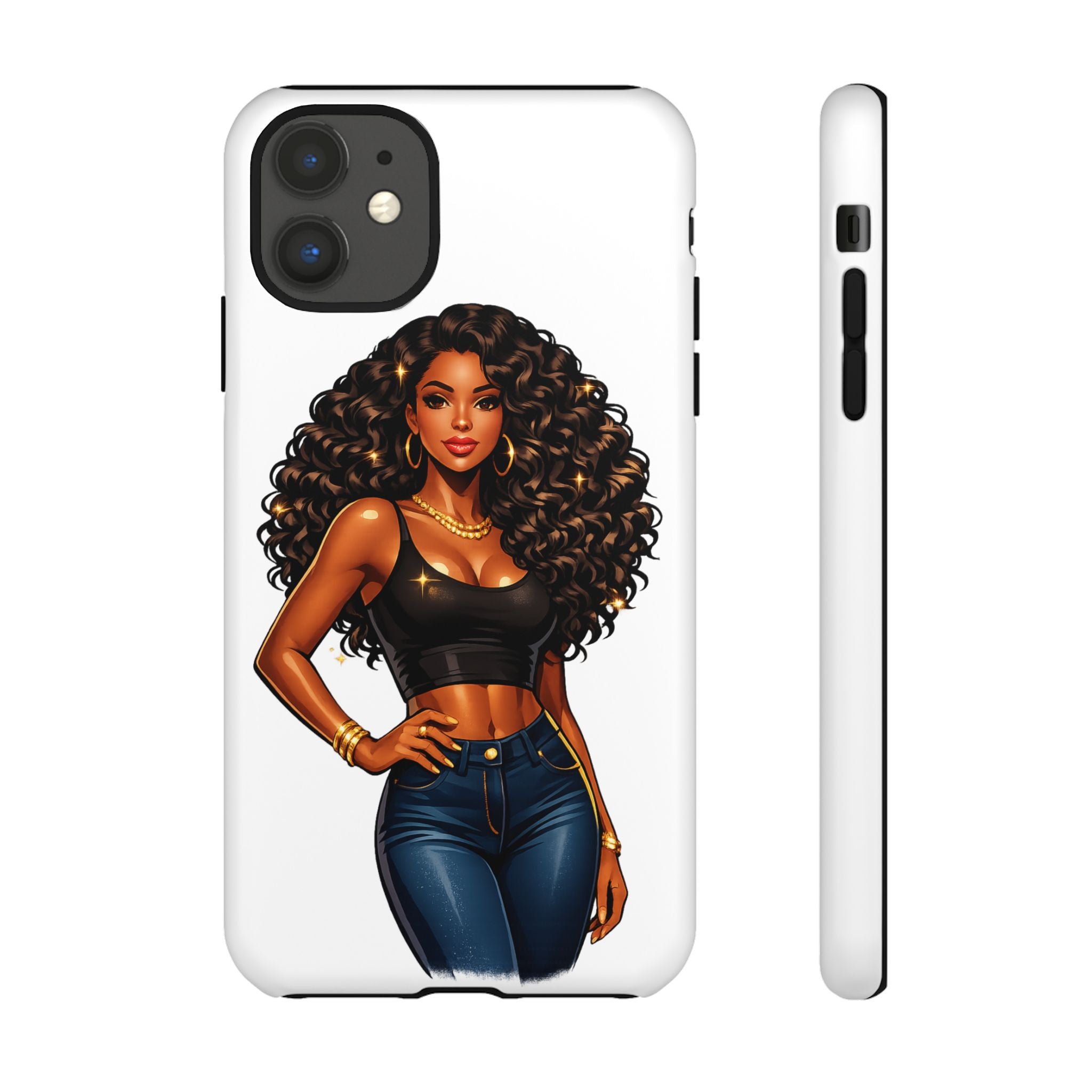 Pretty Rich Bitch by PRB Curly Hair Phone Case by Printify