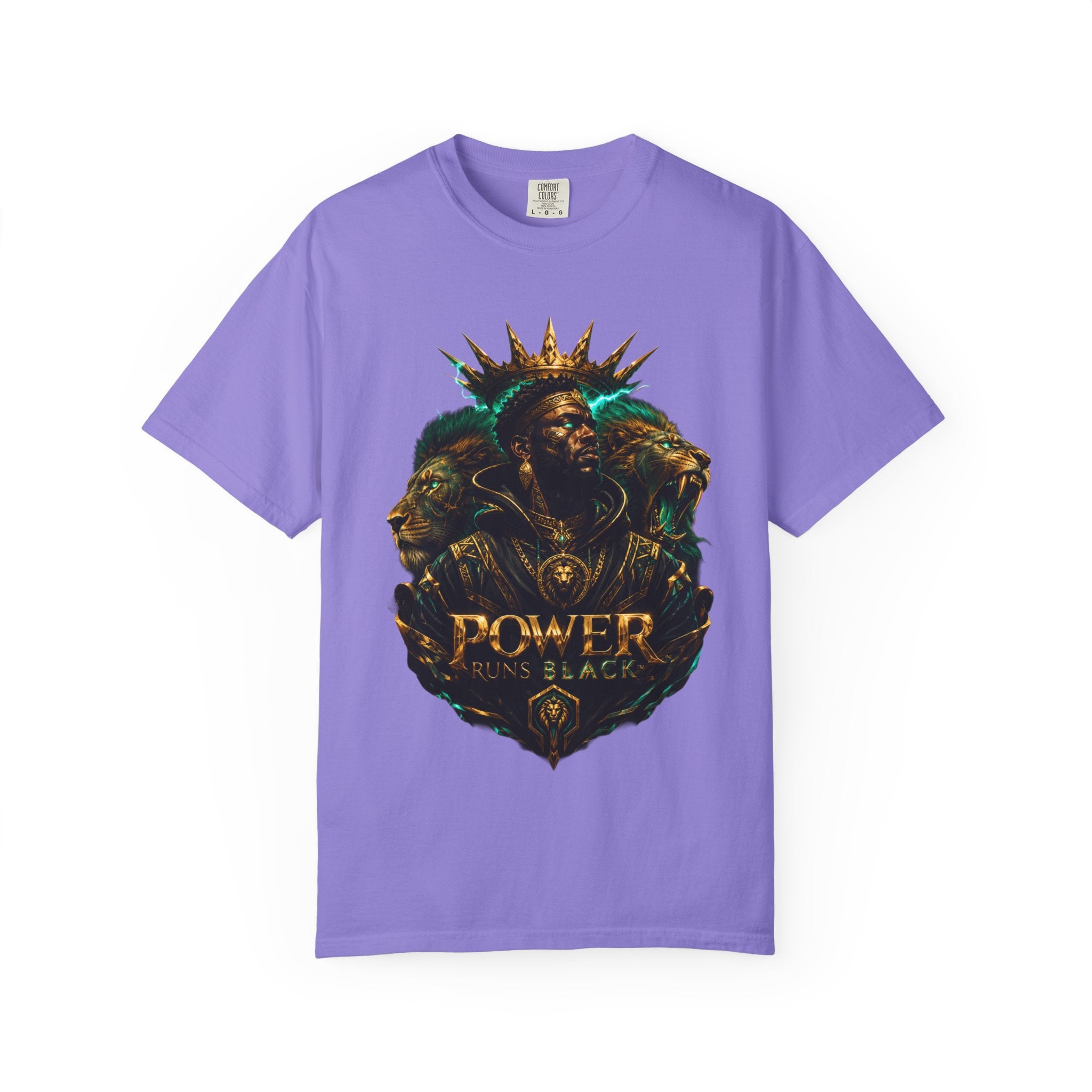 Power Runs Black PRB Green Angel Graphics Tee by Power Runs Black