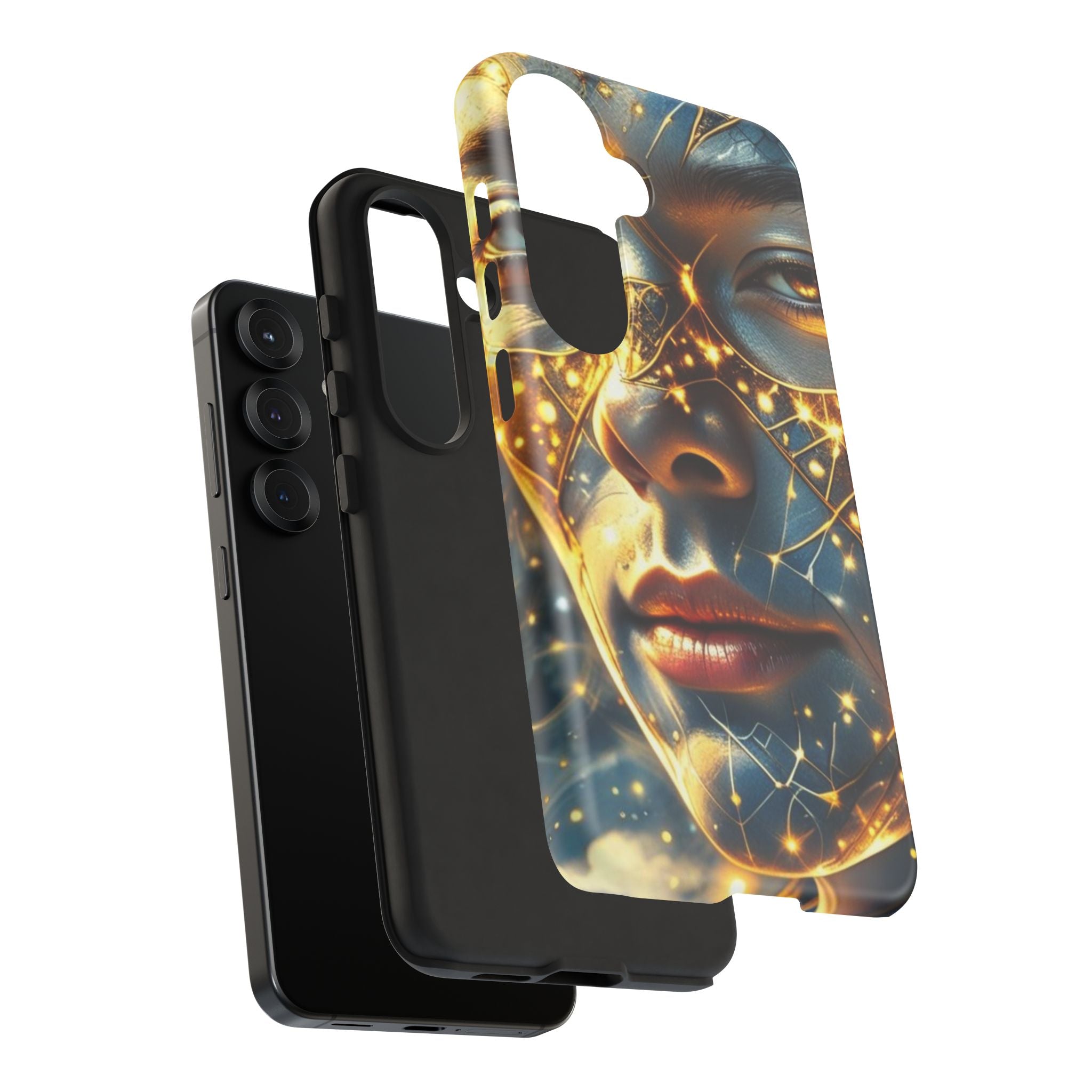 PRB Galactic Portrait Tough Case | Cosmic Face Phone Case, Starry Nebula Design by Printify