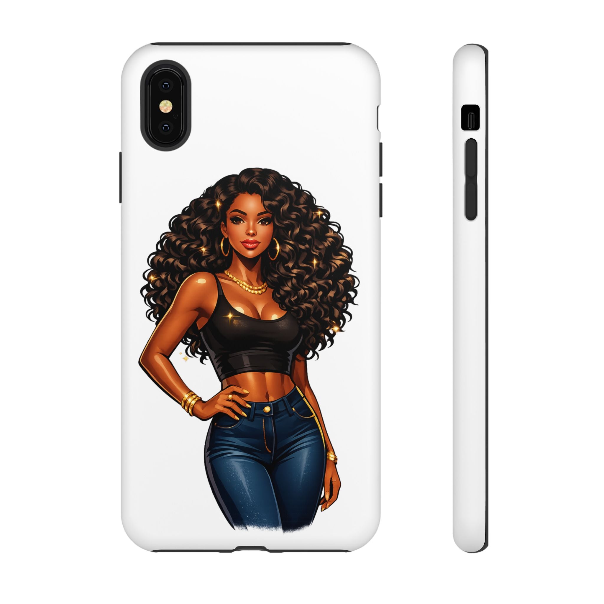 Pretty Rich Bitch by PRB Curly Hair Phone Case by Printify