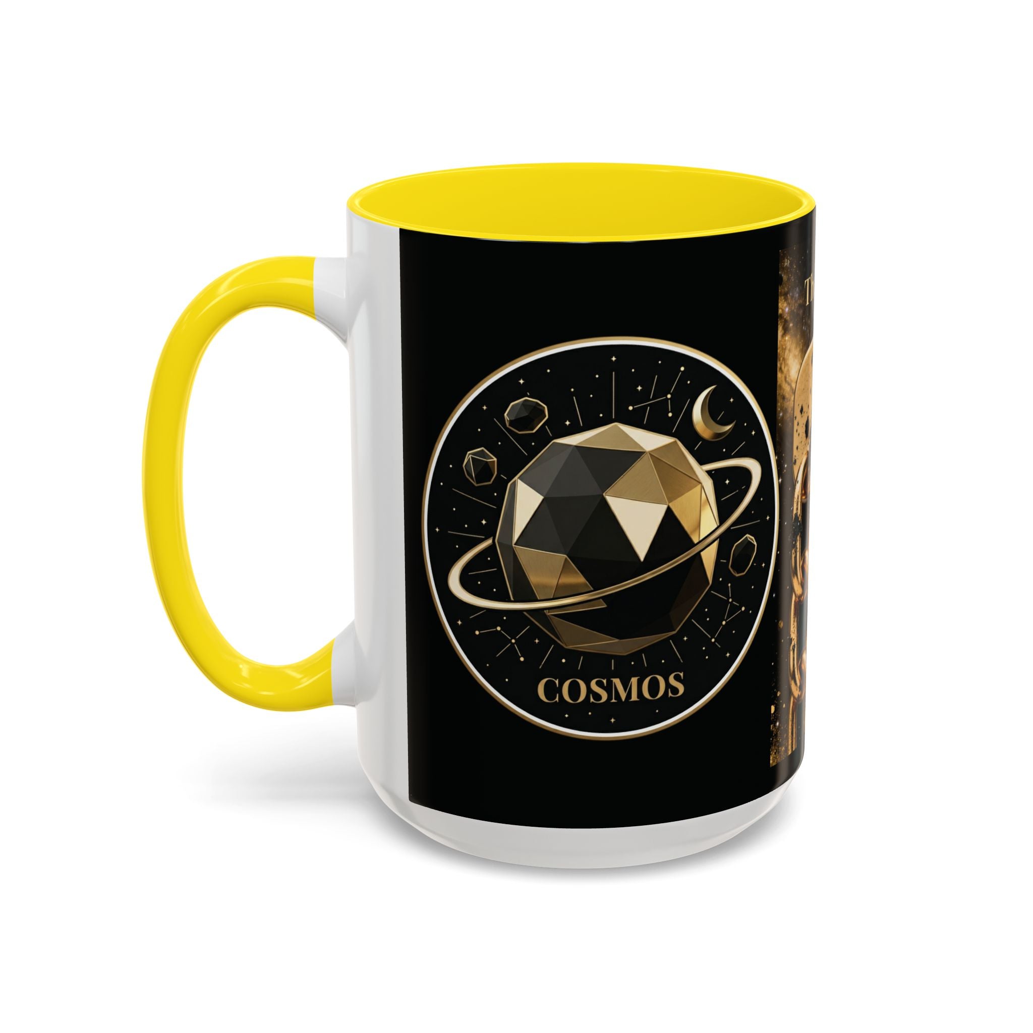 PRB Gold Cosmos Design Accent Coffee Mug | The Break, Planet Illustration by Power Runs Black