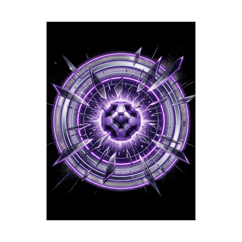 Power Runs Black Purple Energy Shield Matte Poster by Power Runs Black