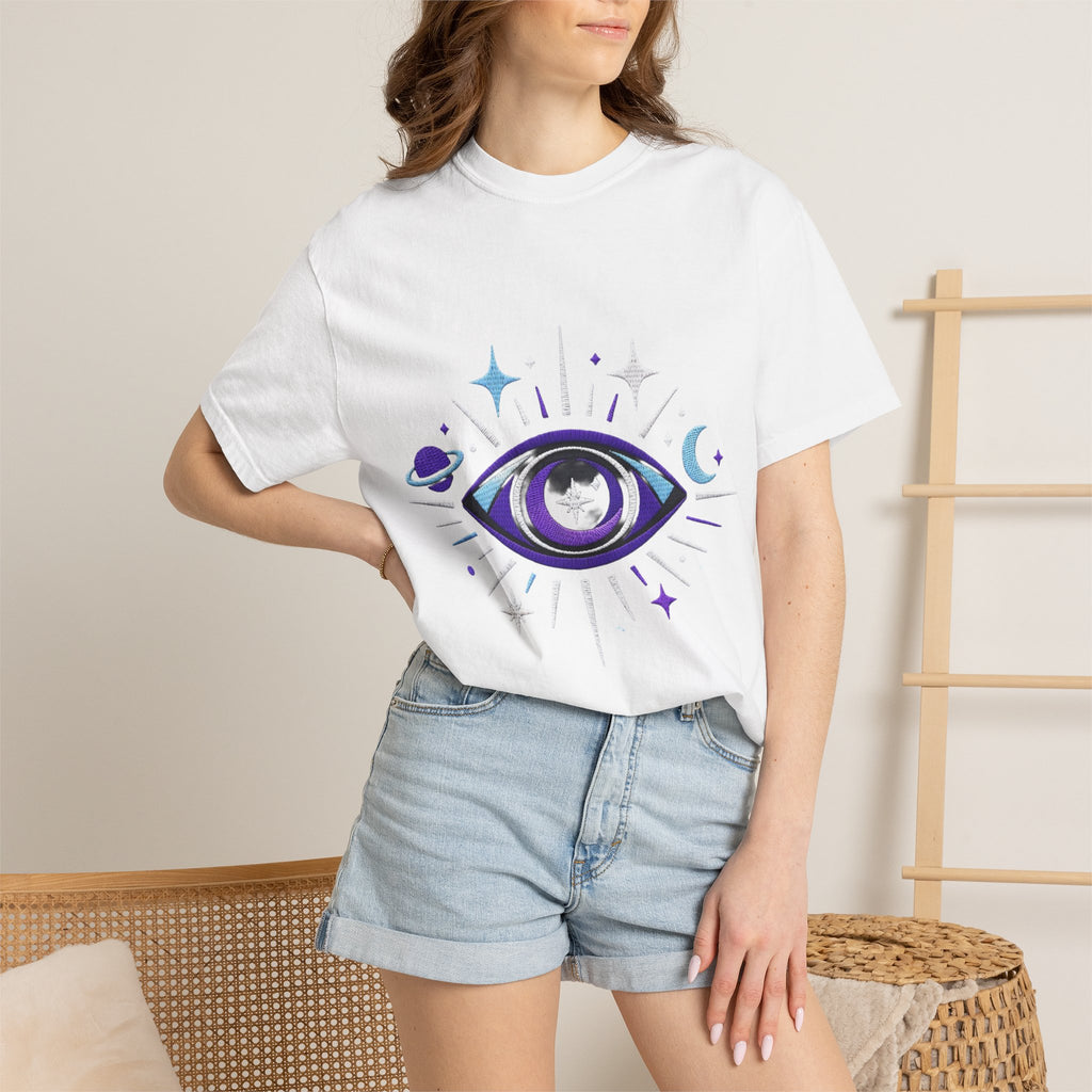 PRB Mystic All-Seeing Eye T-shirt | Cosmic Moon and Stars by Printify