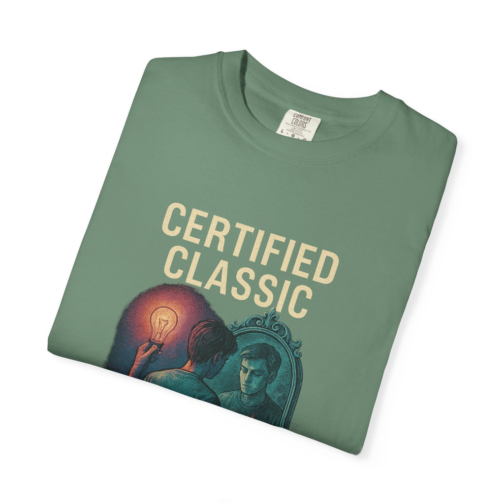 PRB Certified Classic Mirror Illustration T-shirt | Retro Mystic Artwork by Power Runs Black