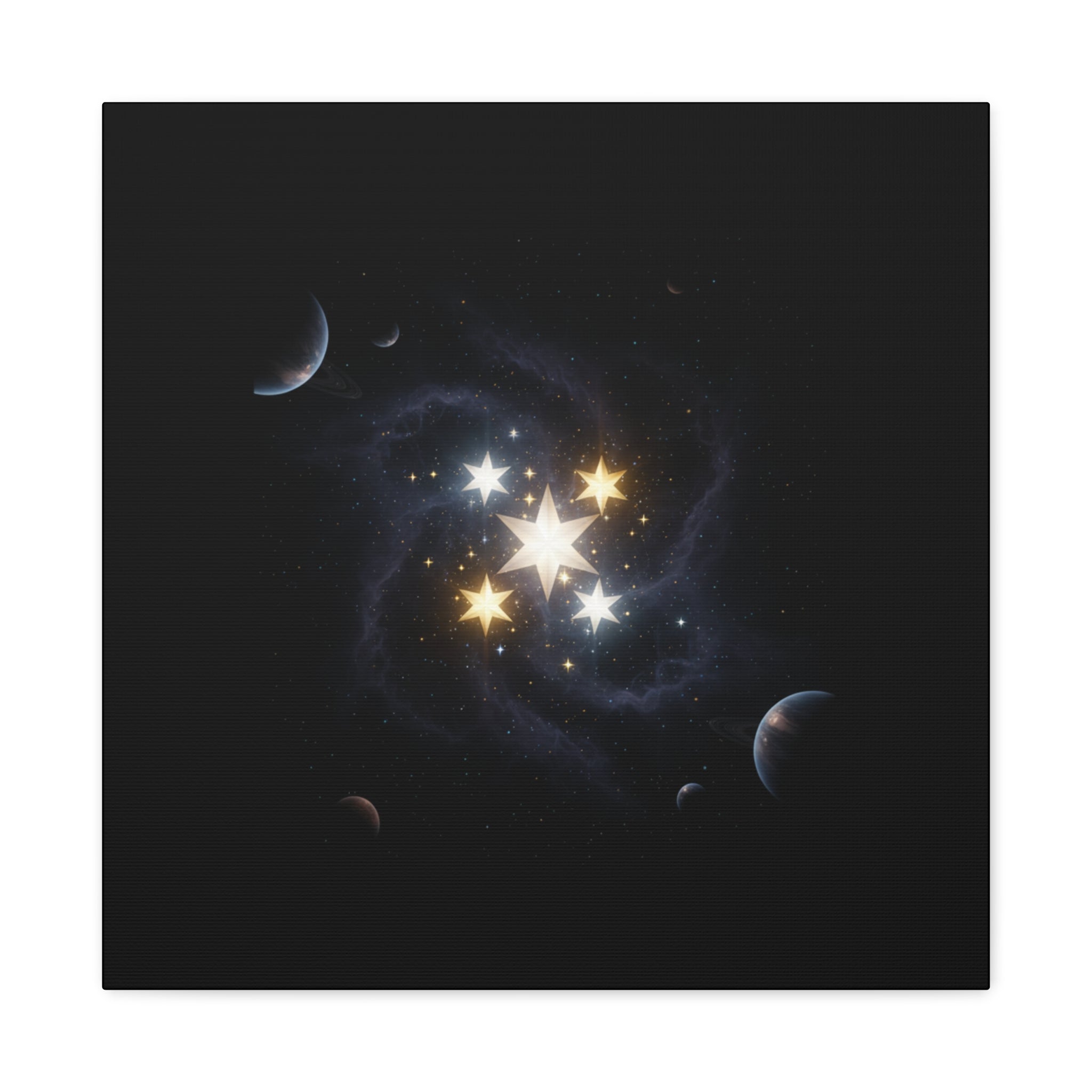 Power Runs Black PRB Glowing Star Constellation Canvas by Power Runs Black