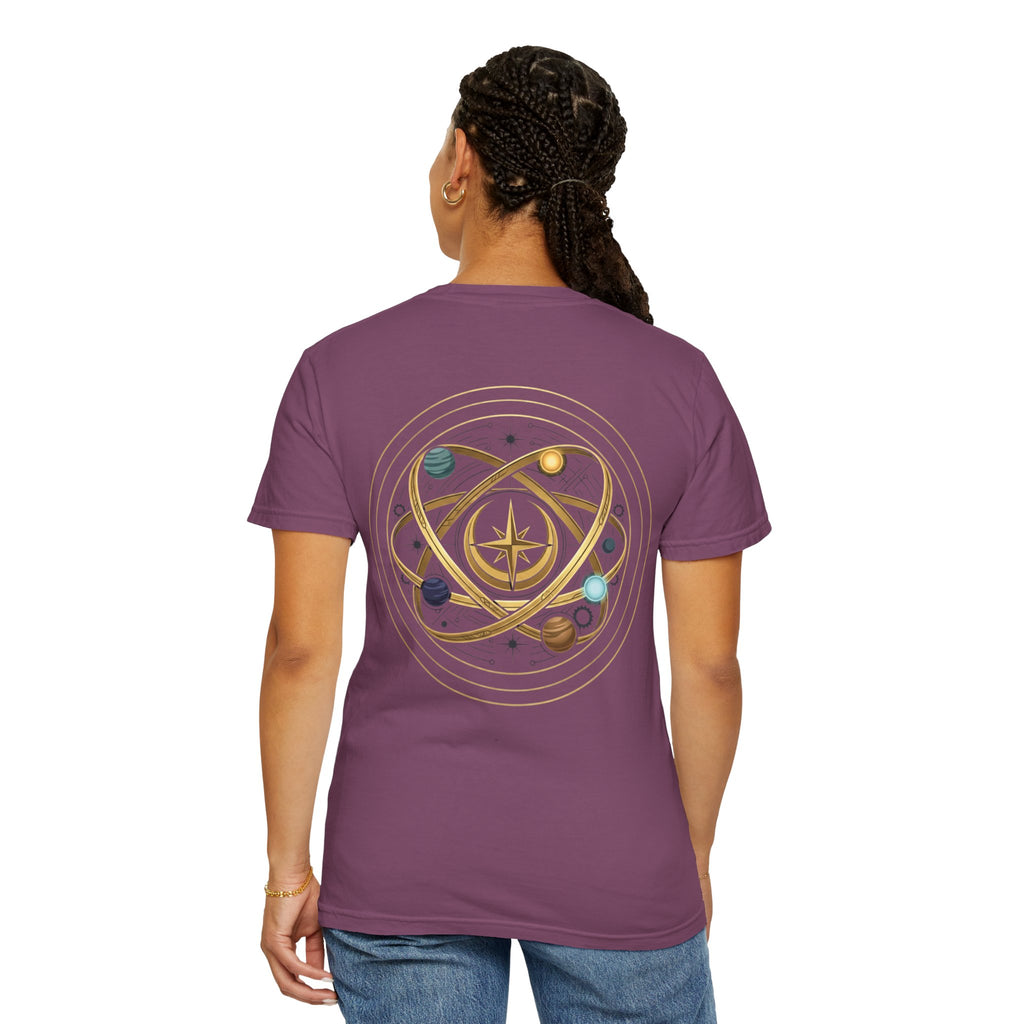 PRB Crown & Cosmos Graphic T-Shirt | Gold Royal Crest & Celestial Back by Printify