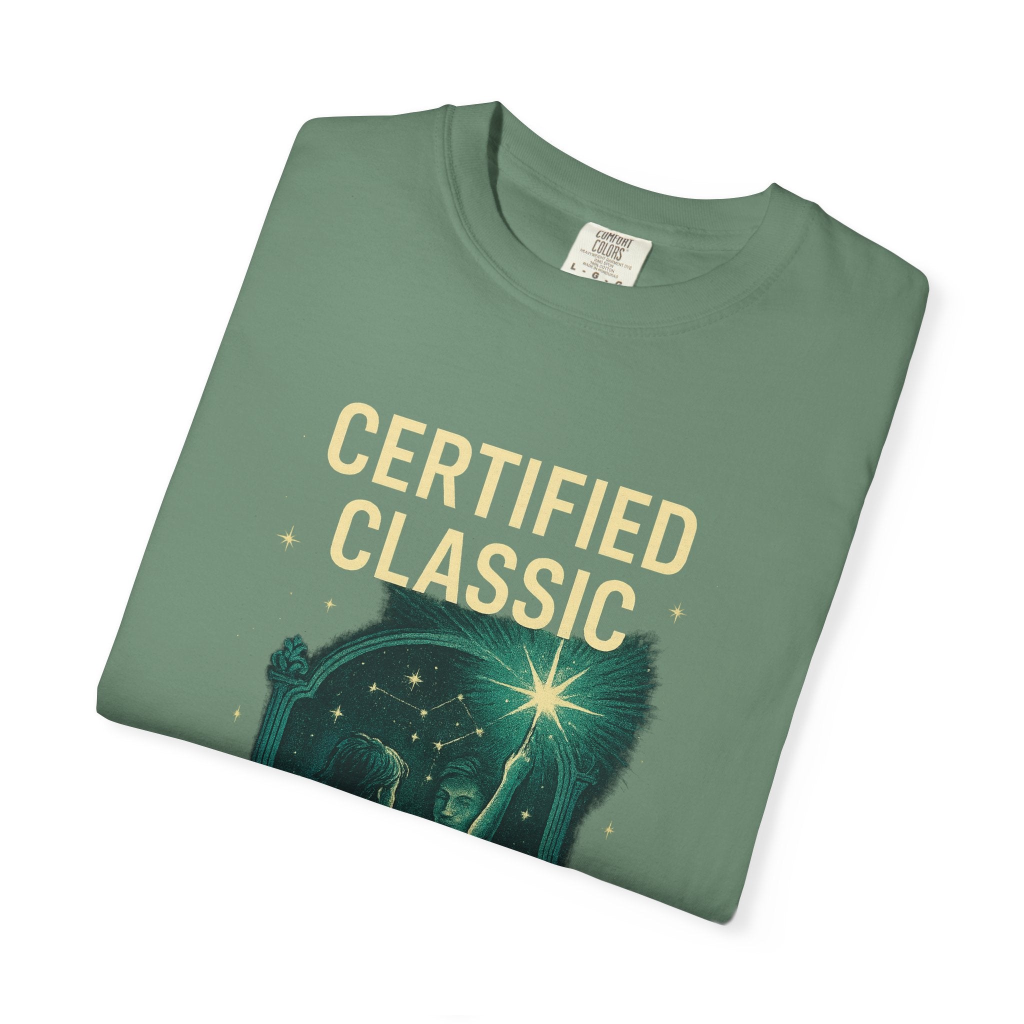 PRB Certified Classic illustration T-shirt | vintage camping, night sky, campfire by Power Runs Black