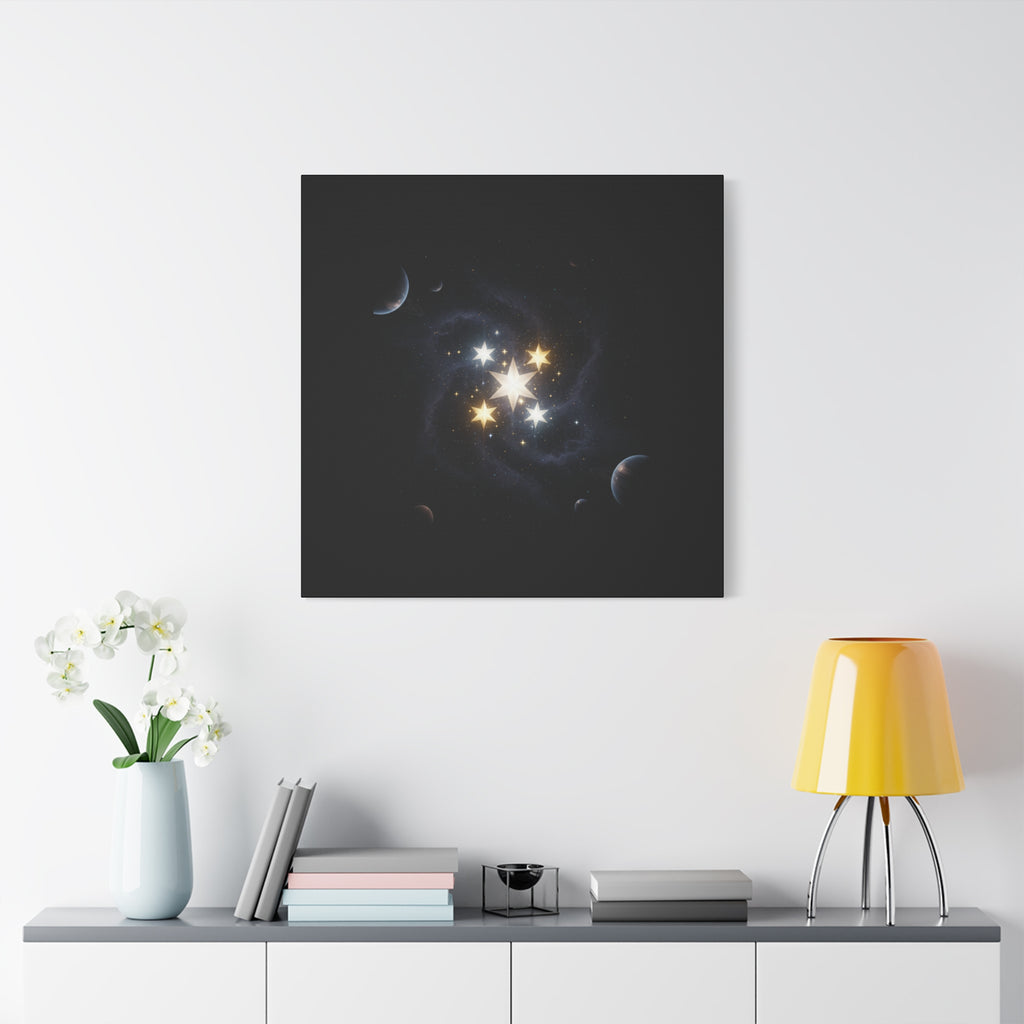 PRB Celestial Star Cluster Matte Canvas Print — Cosmic Planets Wall Art by Printify