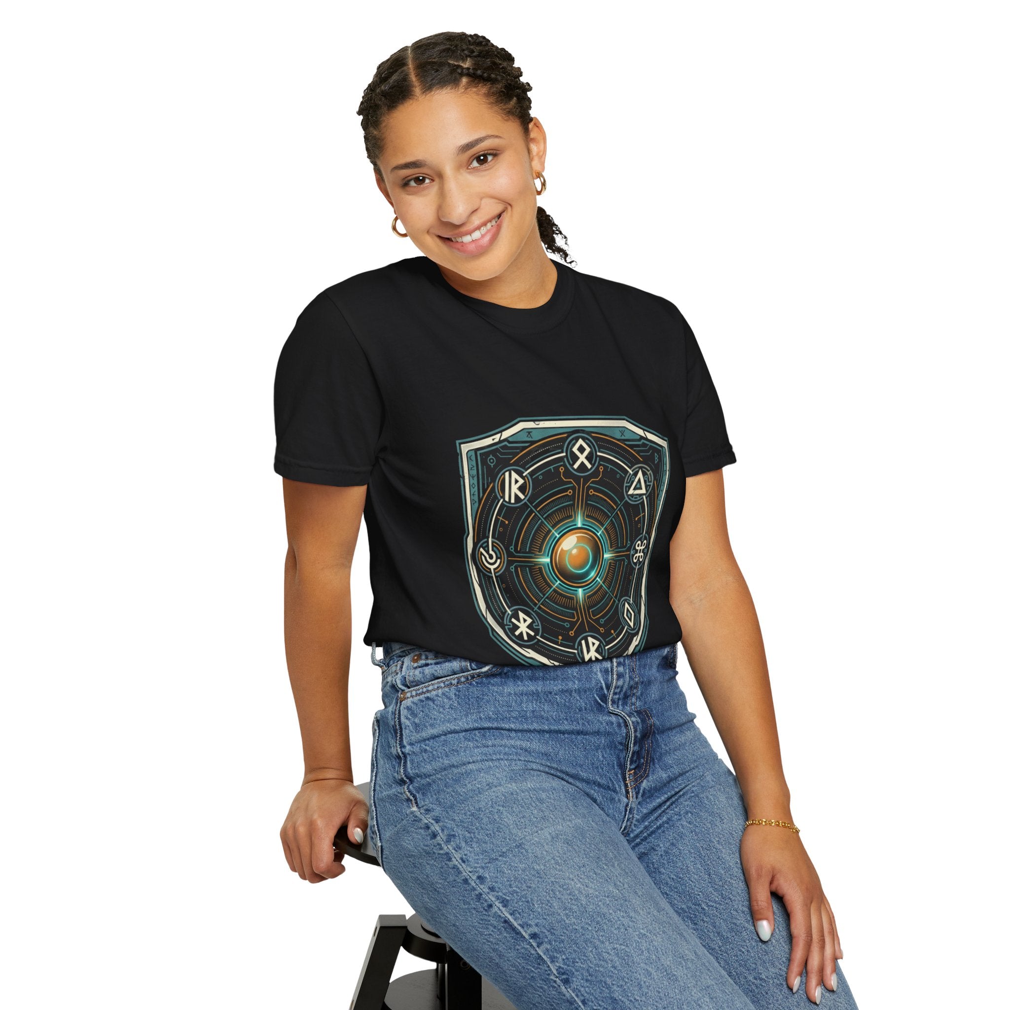 Power Runs Black PRB "Wear The Code" Mystic Shield T-Shirt — Geometric Sigil Graphic Tee by Power Runs Black