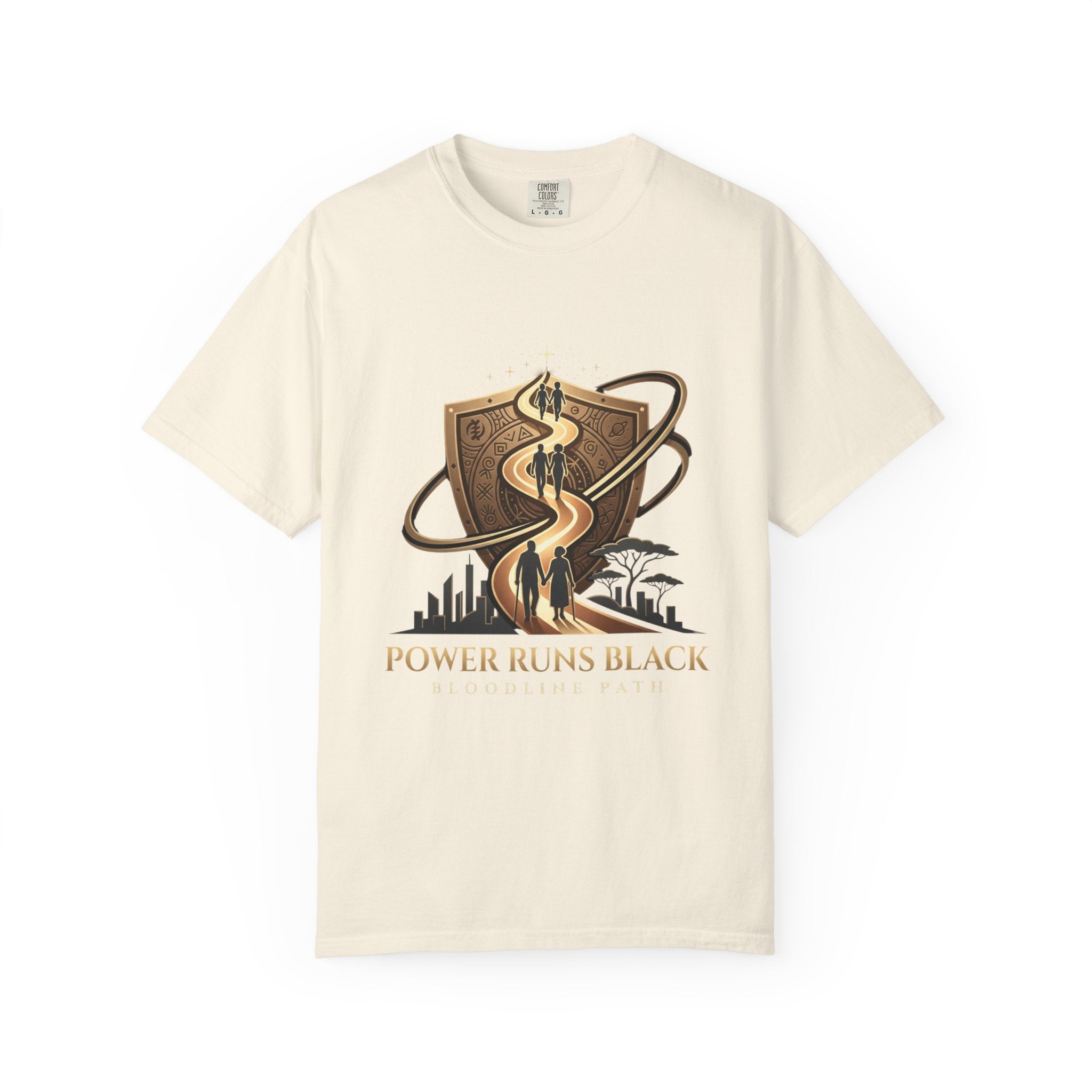PRB Shield City Skyline Graphic T-Shirt | Serpent Emblem Streetwear Tee by Printify