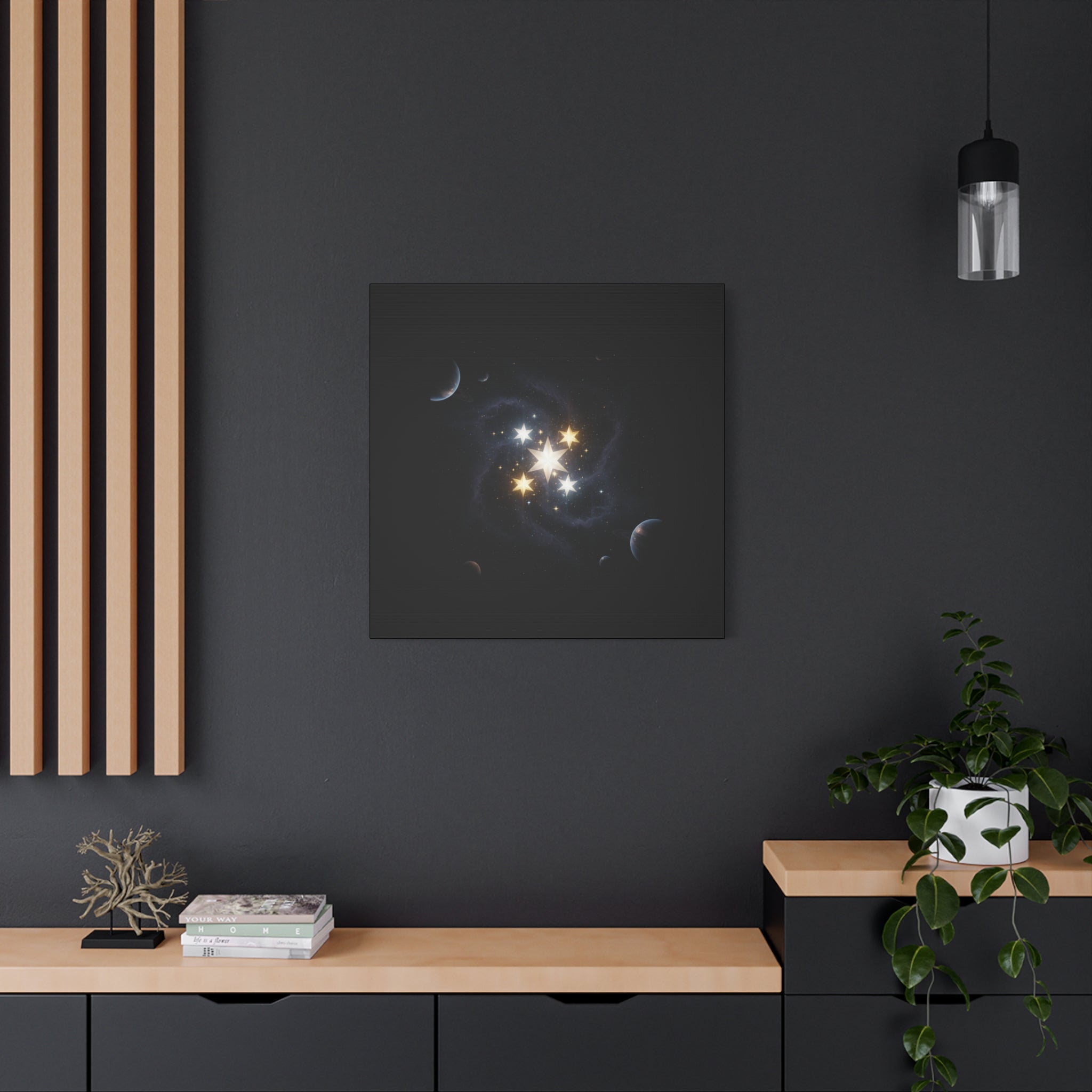 PRB Celestial Star Cluster Matte Canvas Print — Cosmic Planets Wall Art by Printify