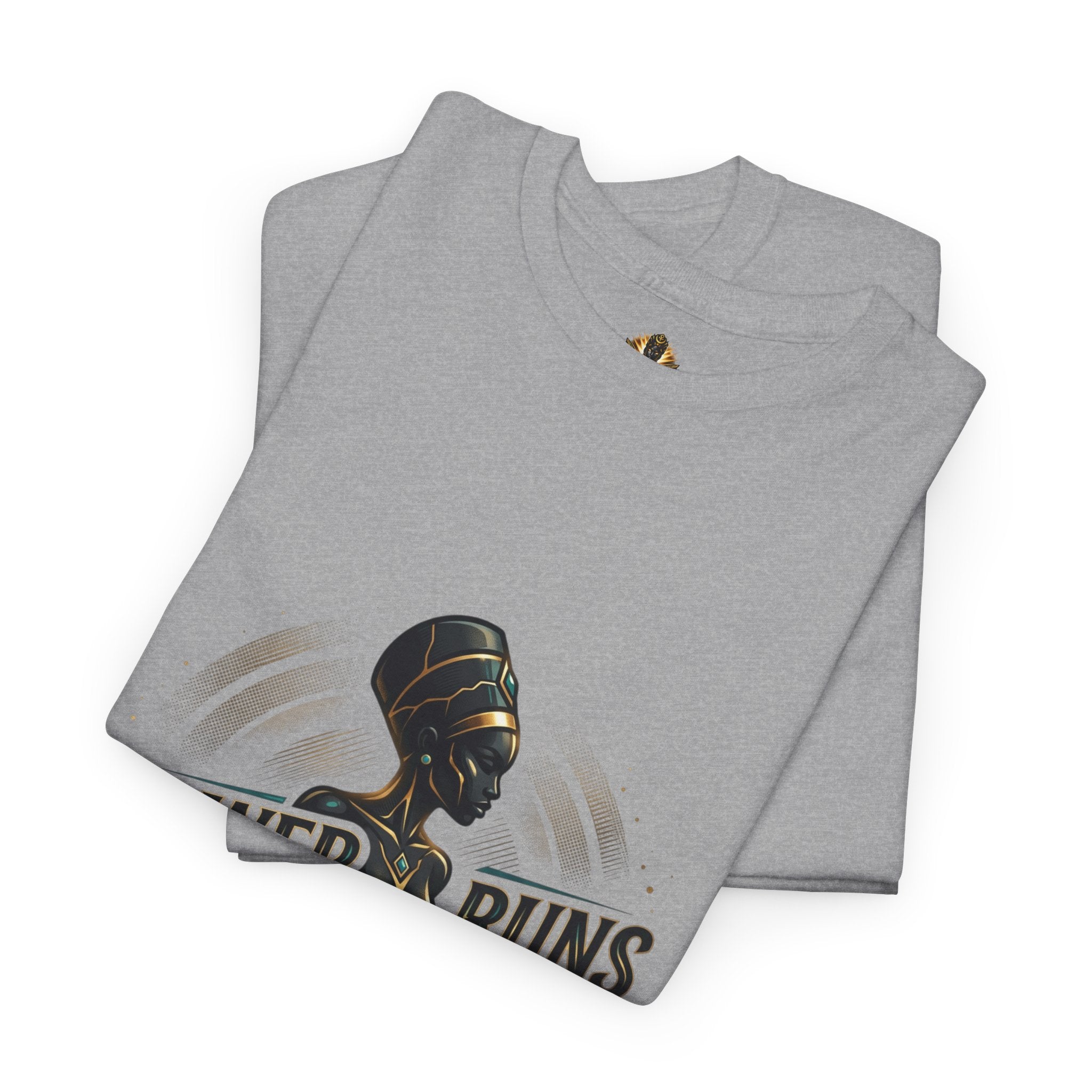 Power Runs Black Queen Goddess Graphics Tee by Printify